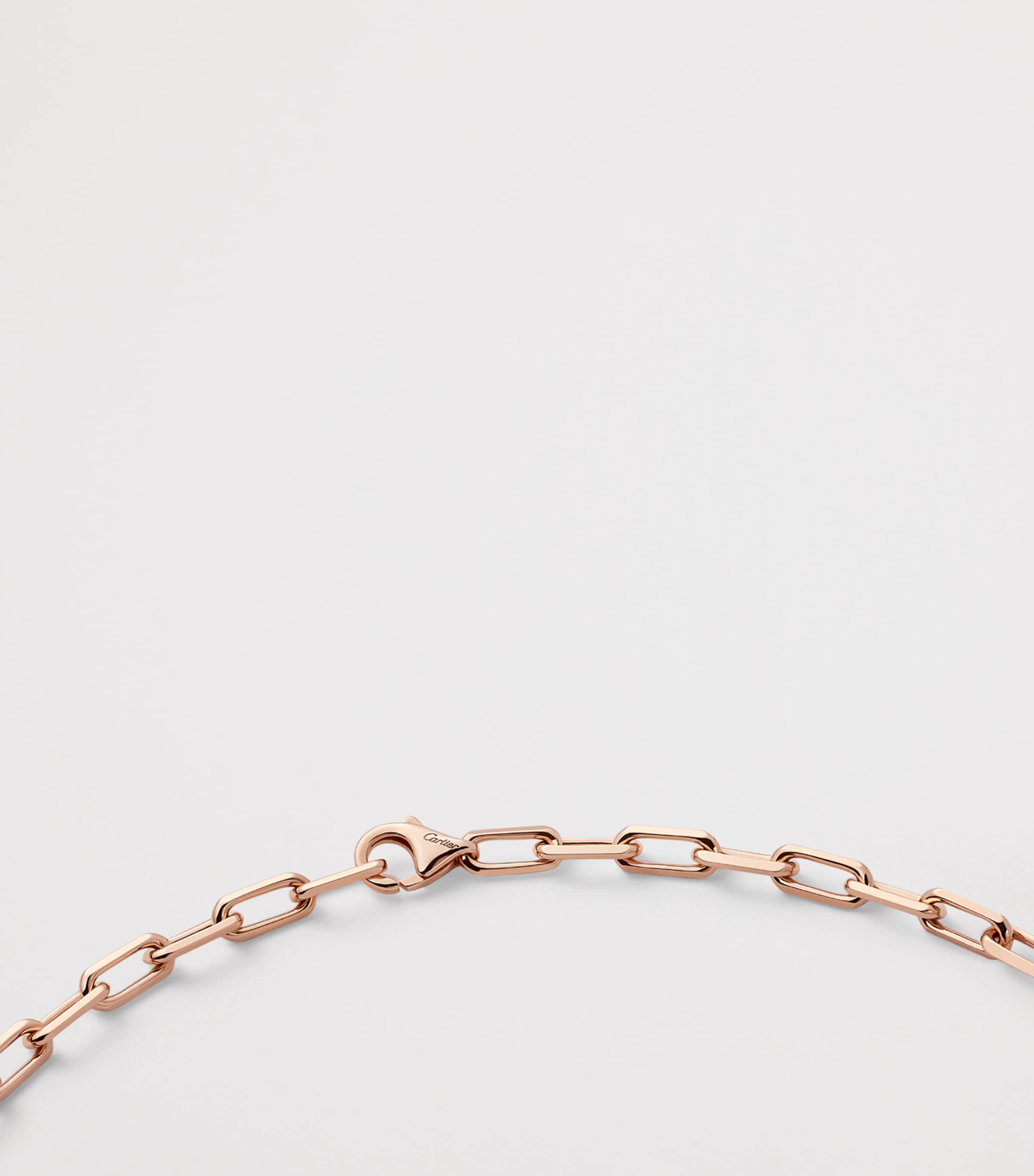 Small Rose Gold Santos de Cartier Chain Necklace ROSE GOLD Image 5