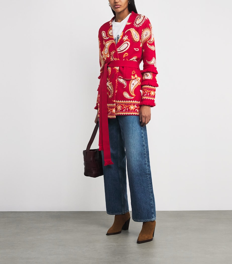 Cotton Paisley Jacquard Jude Cardigan JIMI RED Image 2