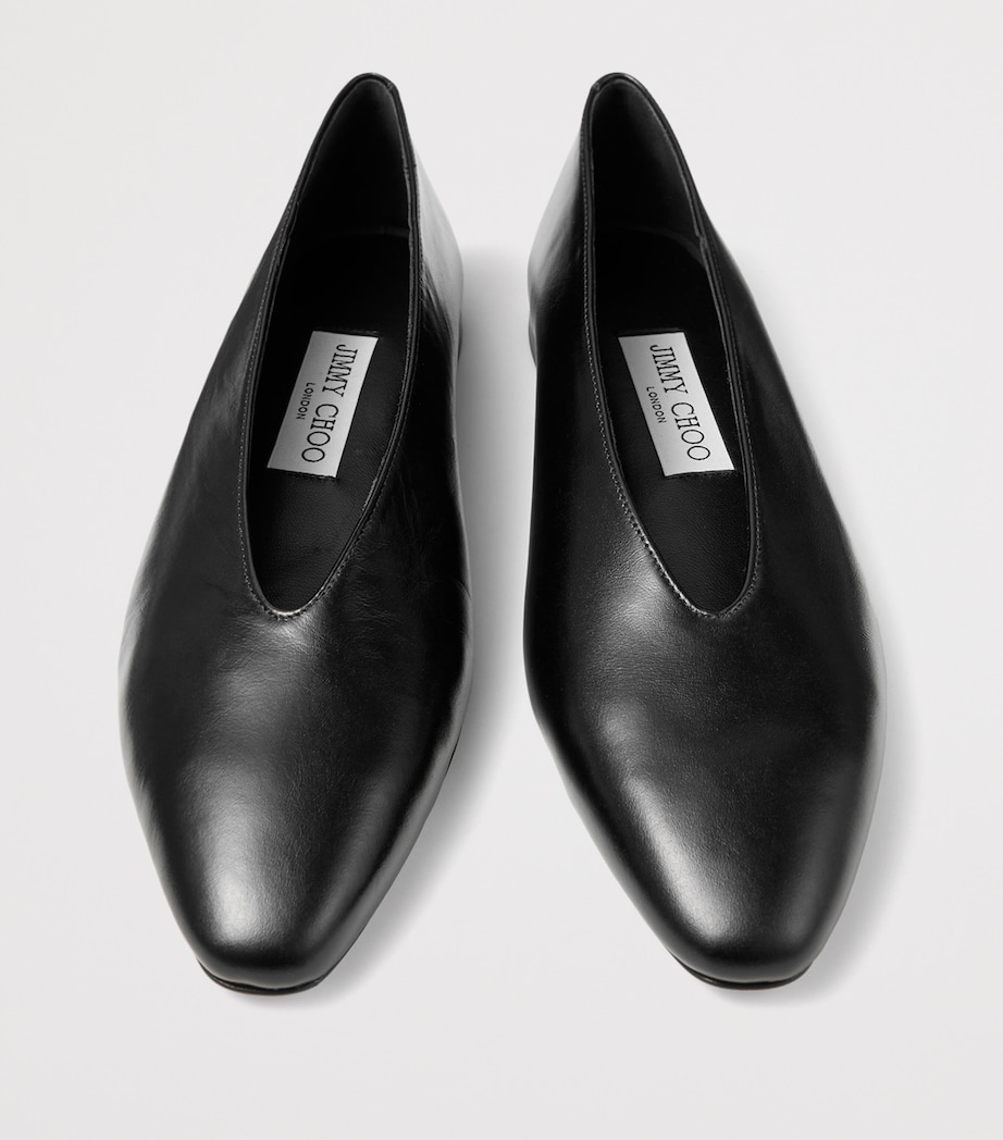 Jimmy Choo Margo Leather Ballet Flats Black Image 4