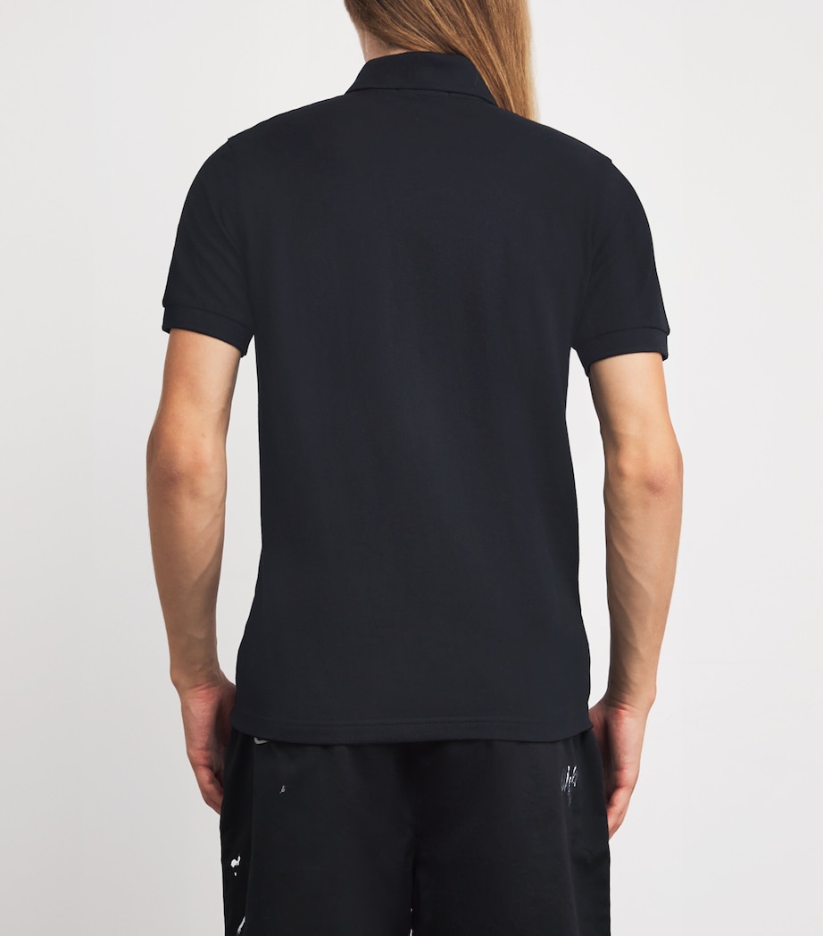 Cotton Logo Polo Shirt 157 BLACK/CHAMPAGNE Image 4