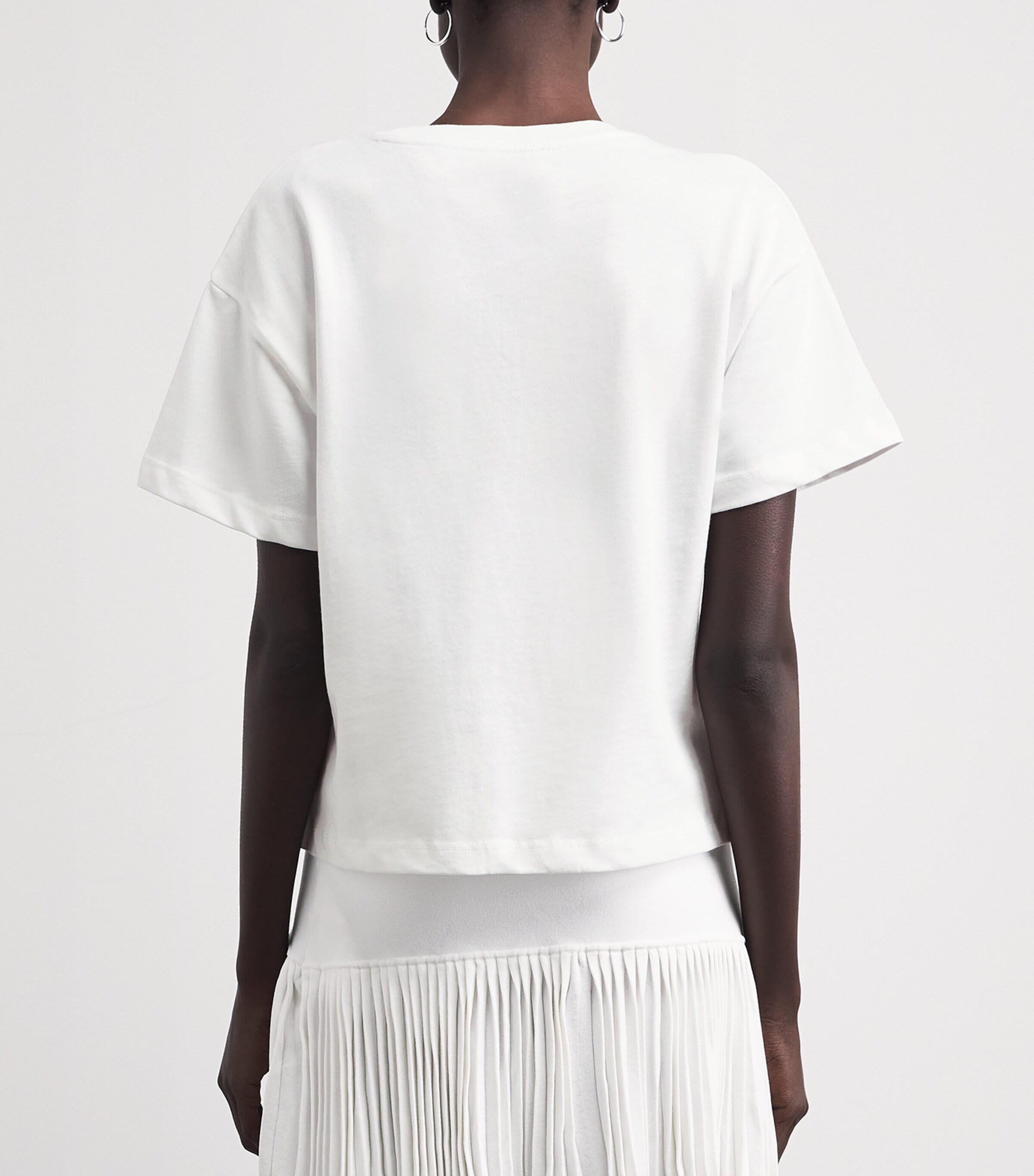 Claudie Pierlot Womens Cotton Tulle Logo T-Shirt Ecru Image 5