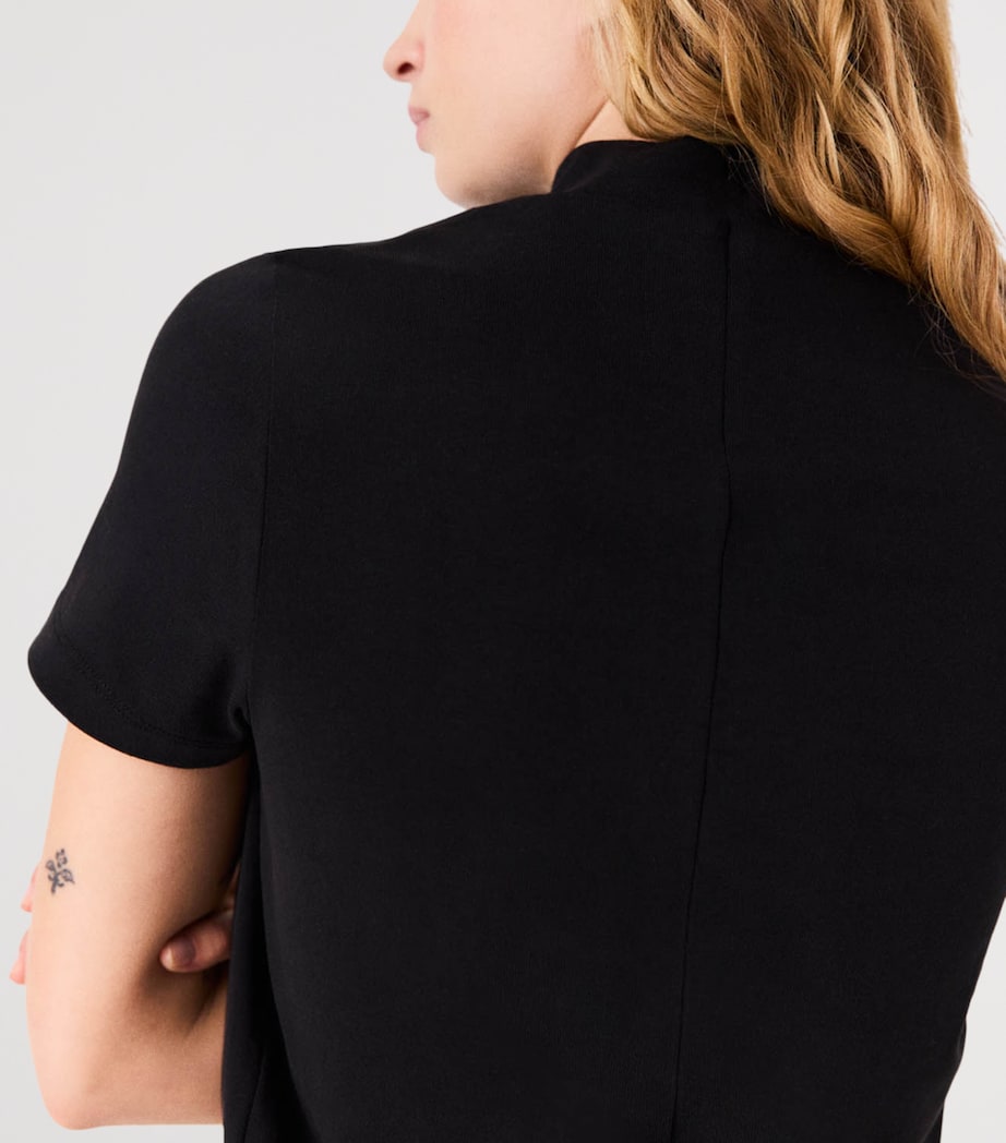 Maje Womens Cotton Back-Zip T-Shirt Black Image 8