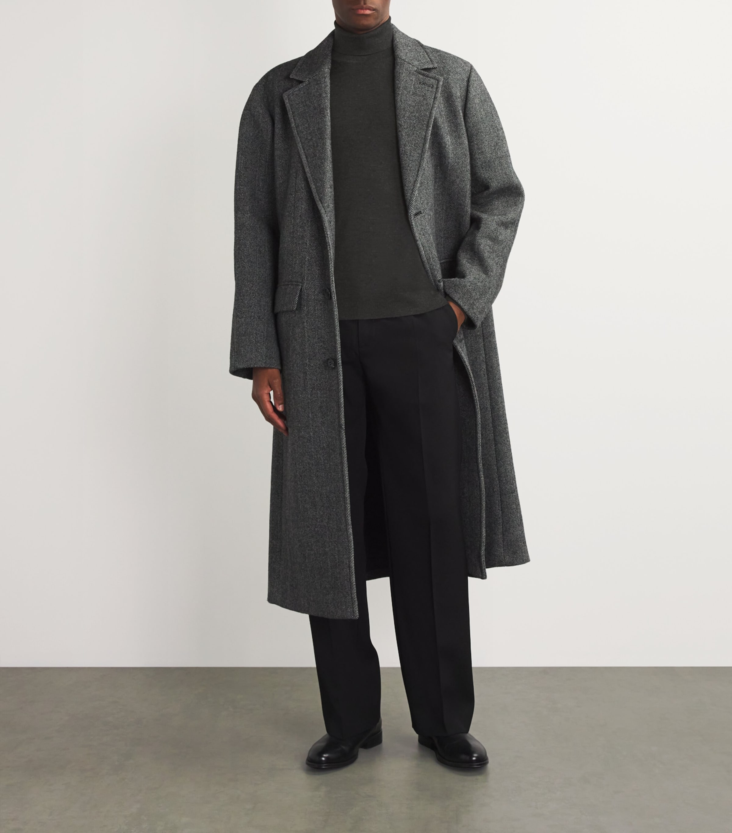 Superfine Cashmere Rollneck Sweater HA7180 CHARCOAL Image 2