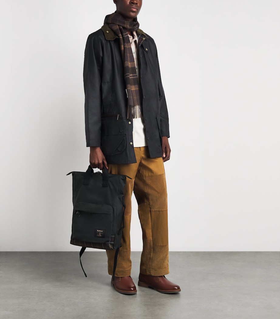 Barbour Mens Waxed Cotton Icons Beaufort Jacket Navy Image 2