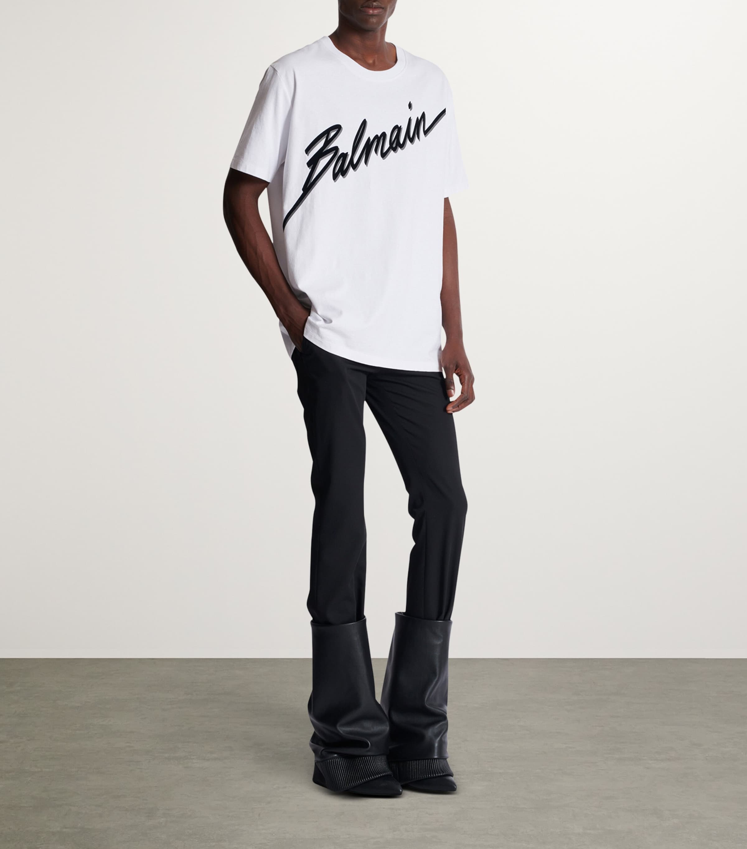 Cotton Logo Print T-Shirt GAB BLANC/NOIR Image 4