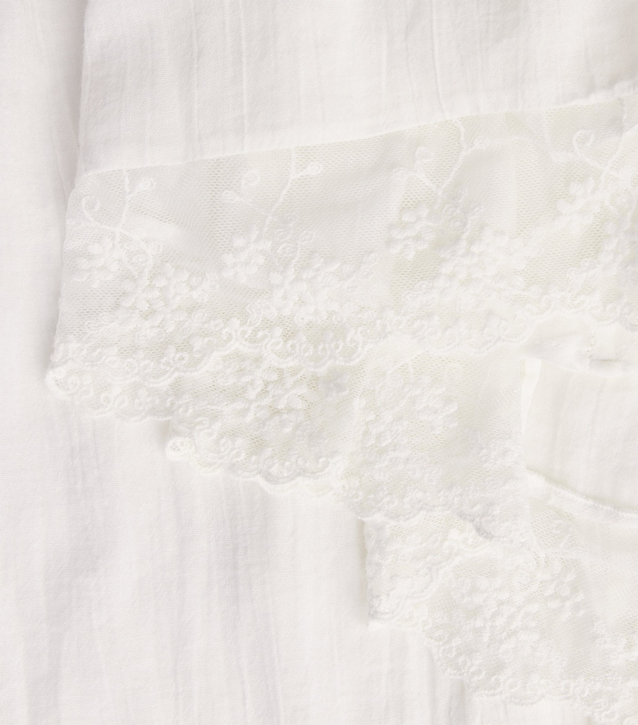 Rixo Womens Cotton Embroidered Diann Blouse Lilly Embrdry Ivory Image 6