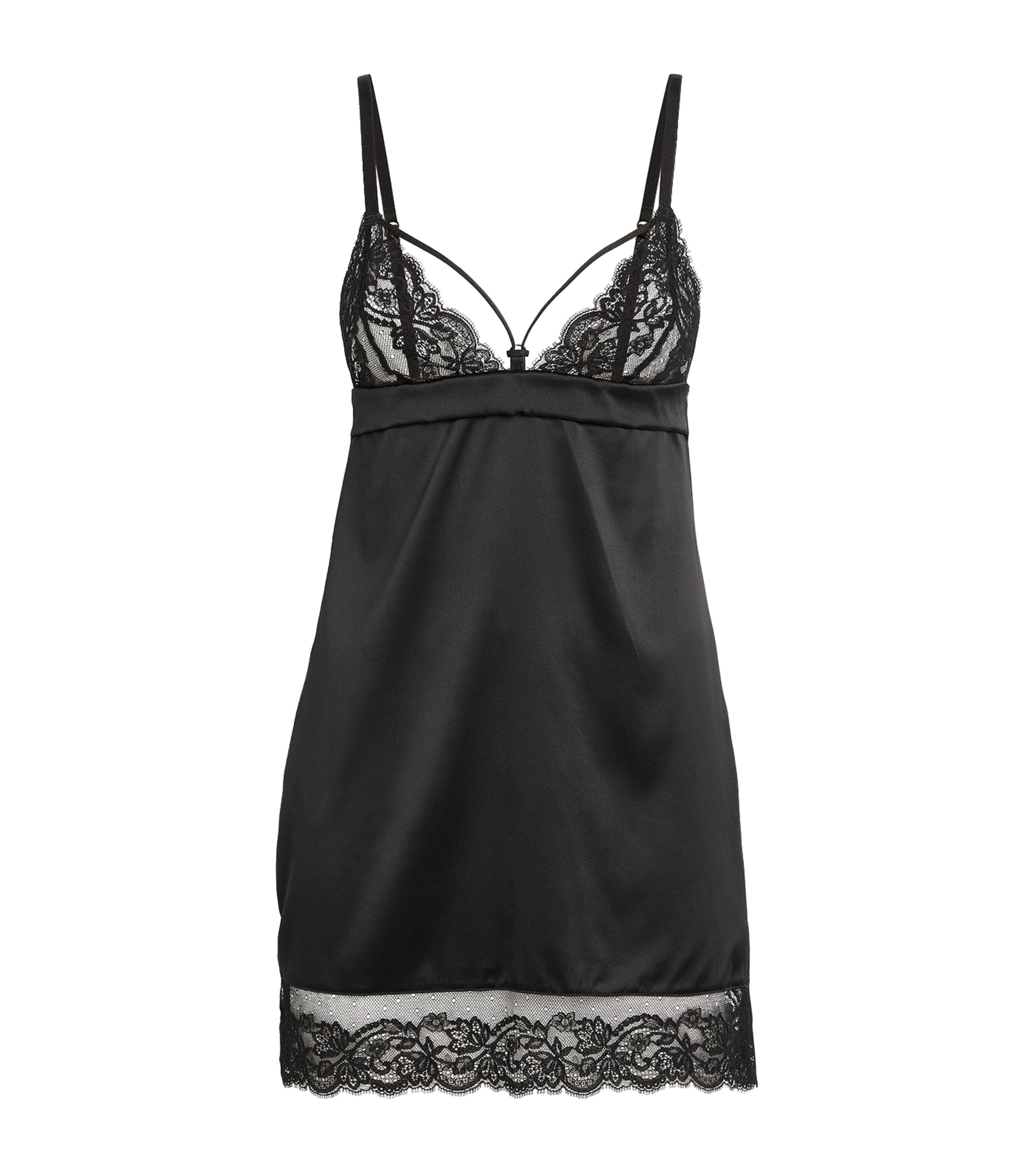 Coco De Mer Silk Slip Nightie In Black