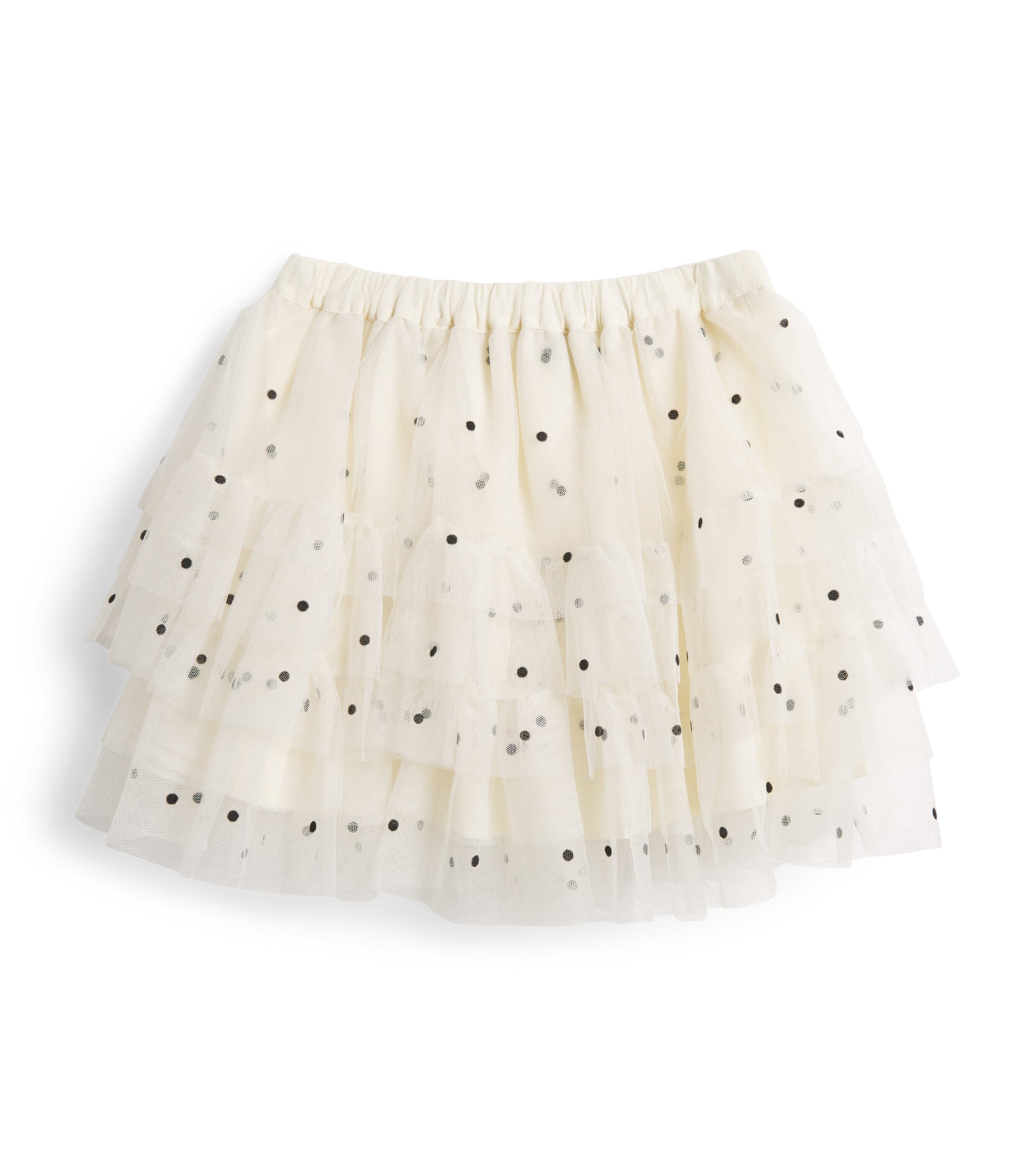 Bonton Tulle Polka-Dot Skirt (2-14 Years) Milk Image 1