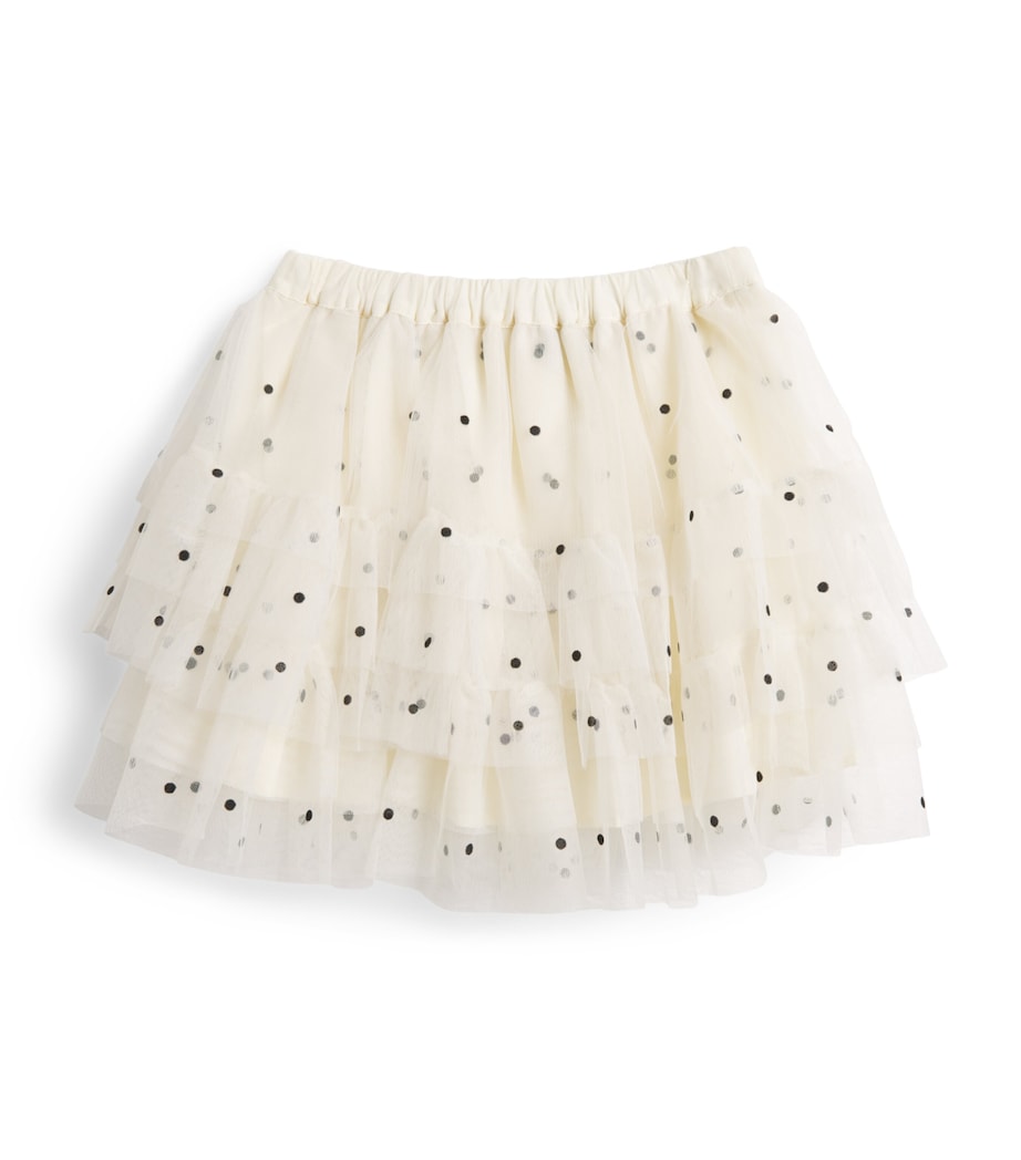 Bonton Tulle Polka-Dot Skirt (2-14 Years) Milk Image 1