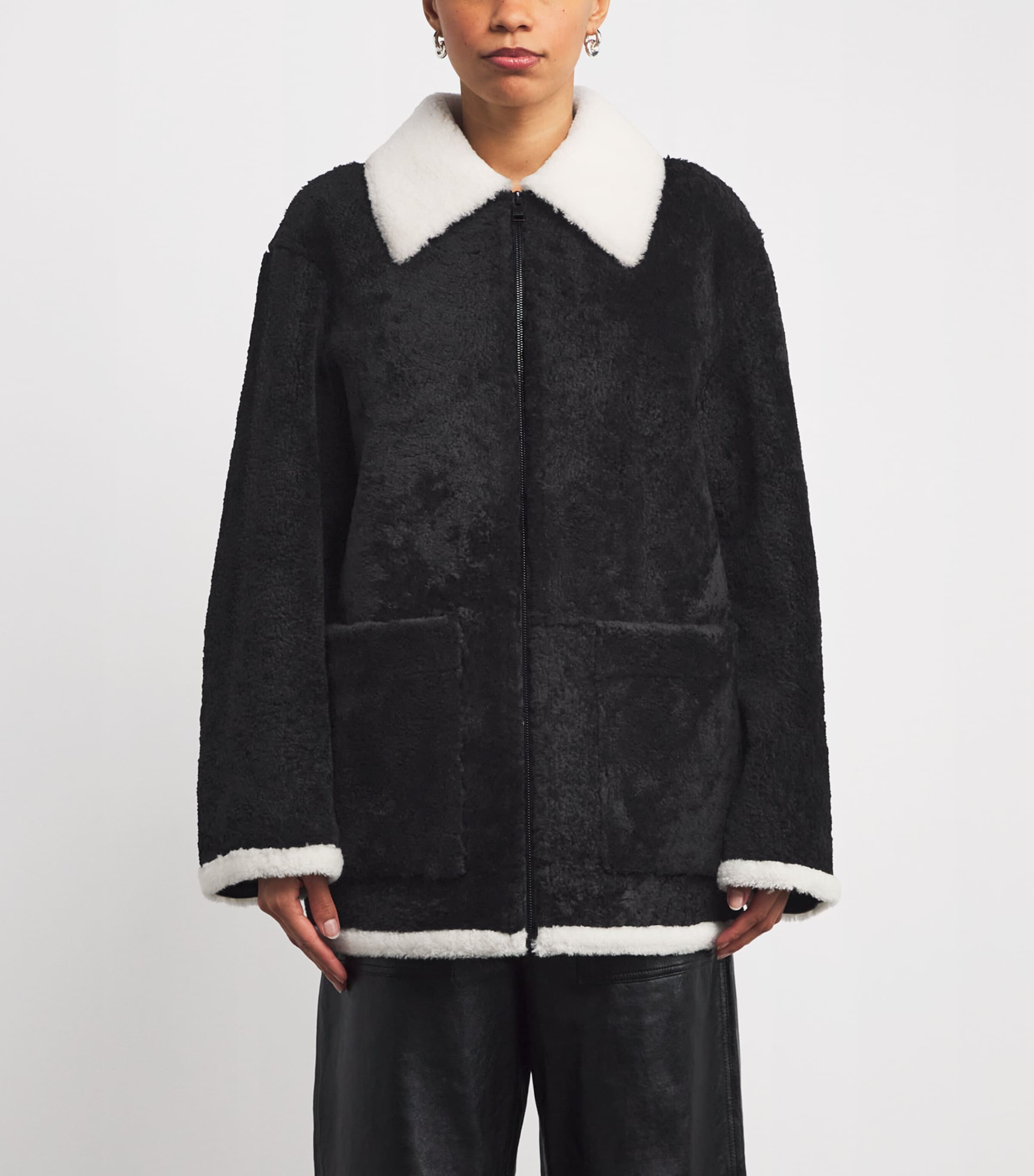 Lamb Shearling Jacket BLACK Image 3