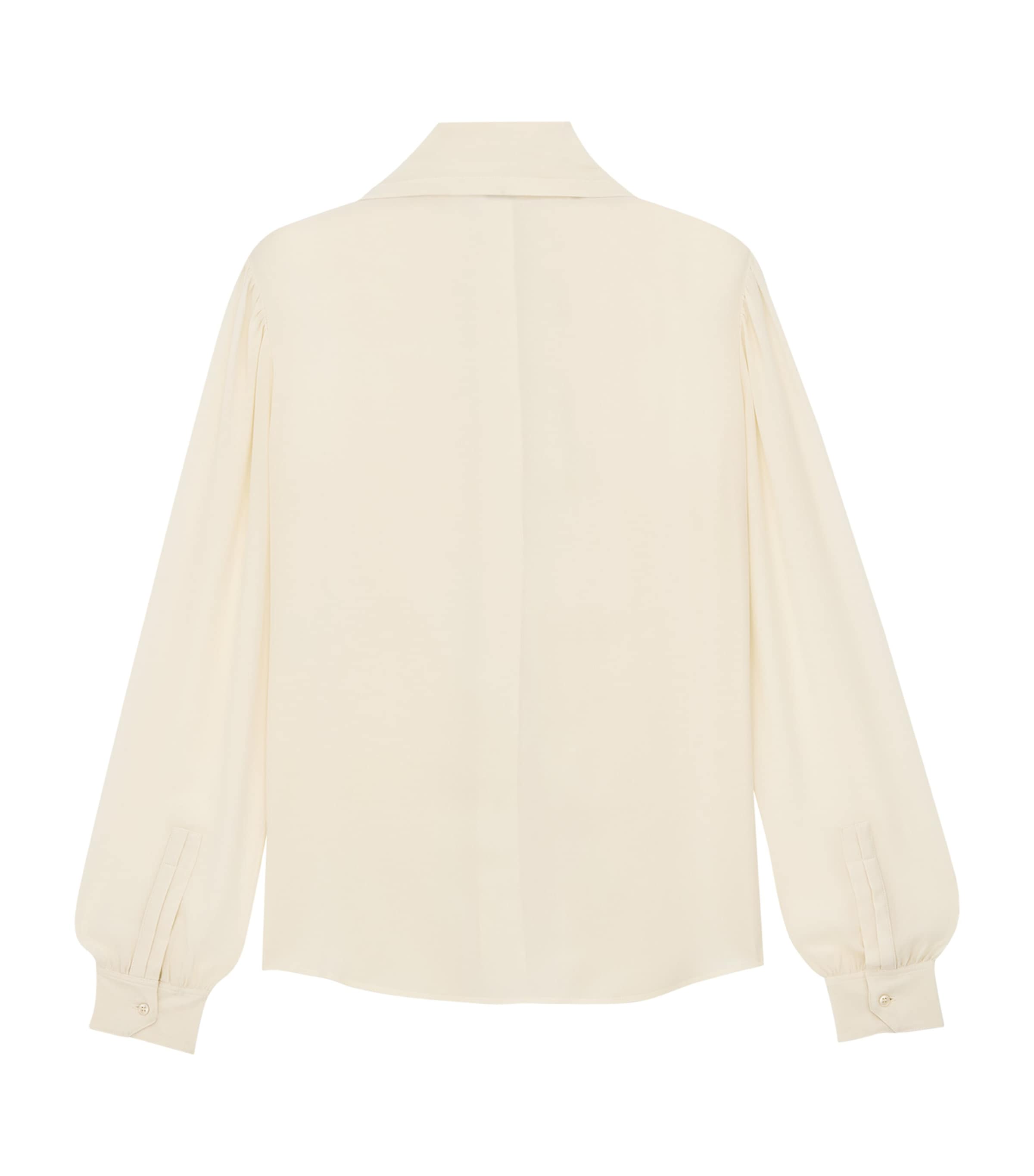 Saint Laurent Womens Silk Pussybow Blouse Image 4