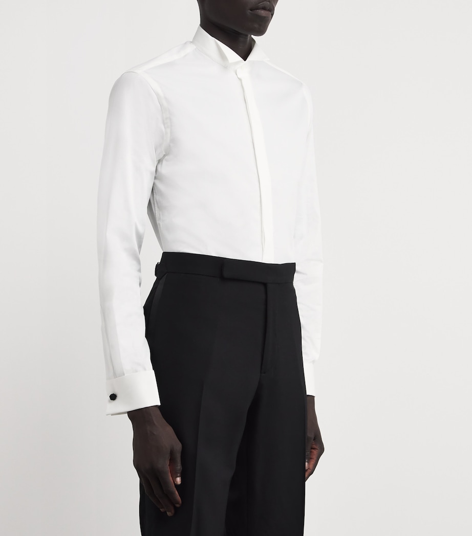 Cotton Hidden Button Shirt WHITE80 Image 5