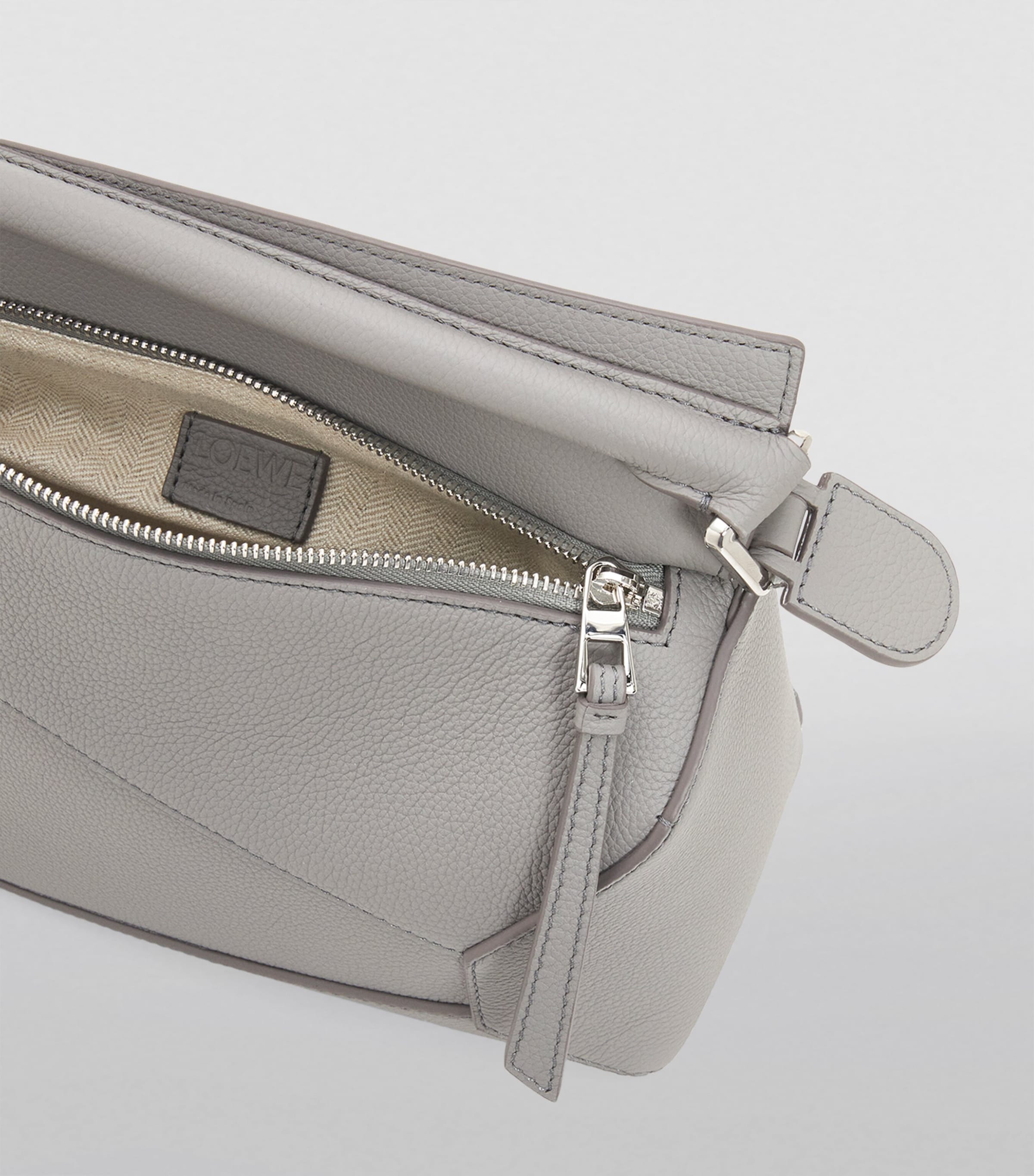 Small Leather Puzzle Top-Handle Bag PEARL GREY Image 8
