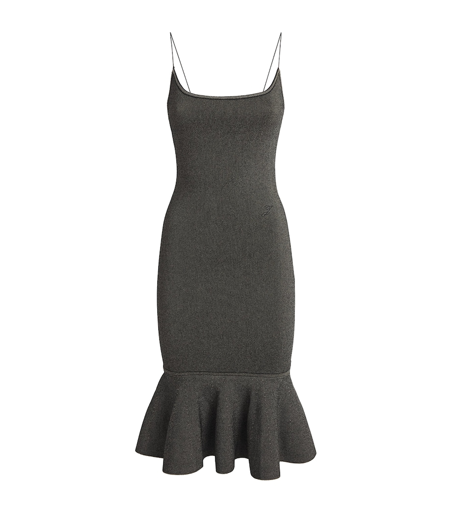 Jacquemus Womens Knitted Pina Midi Dress Dark Beige Image 1
