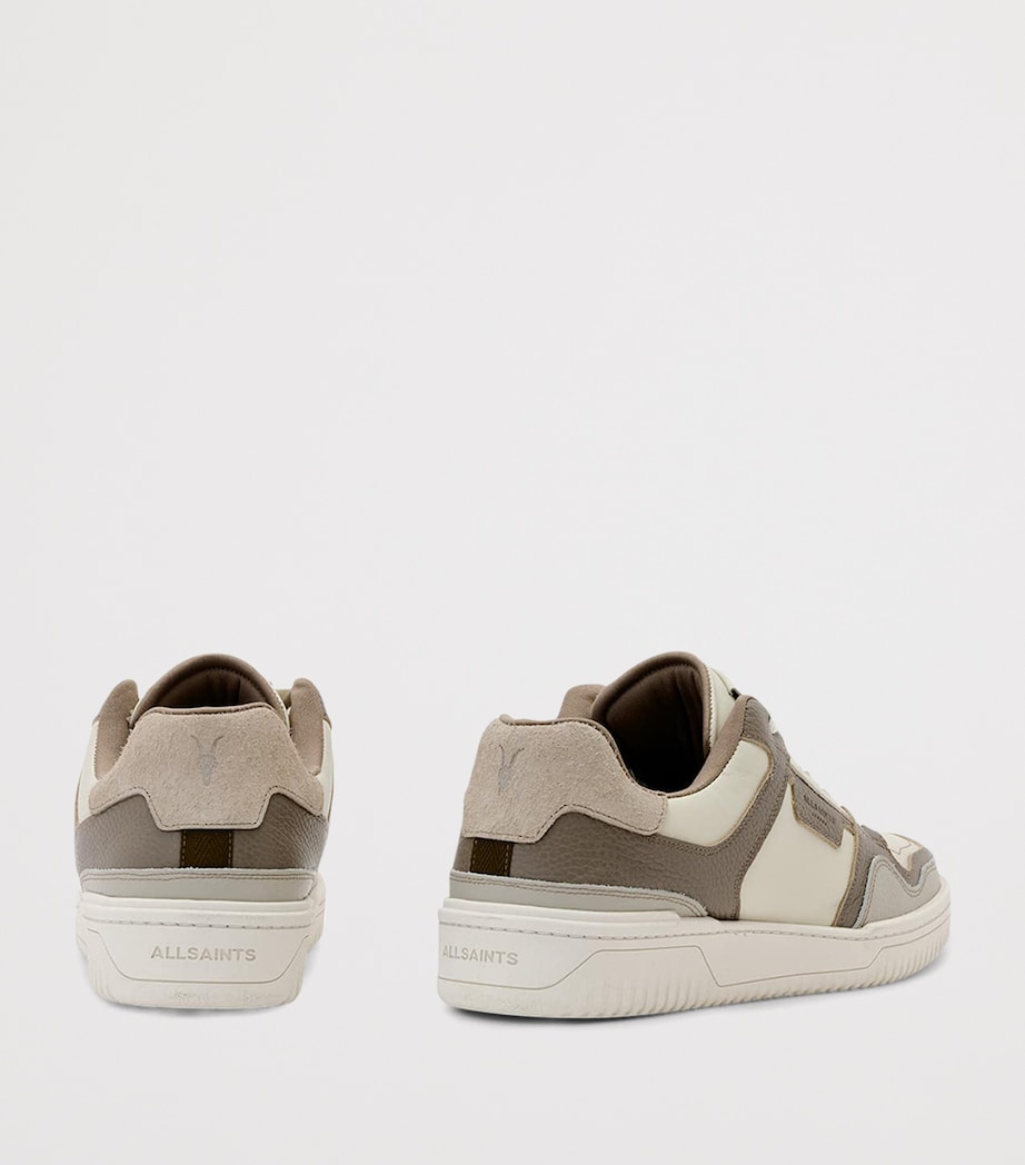AllSaints Leather Regan Plus Low-Top Trainers Grey/off White Image 4