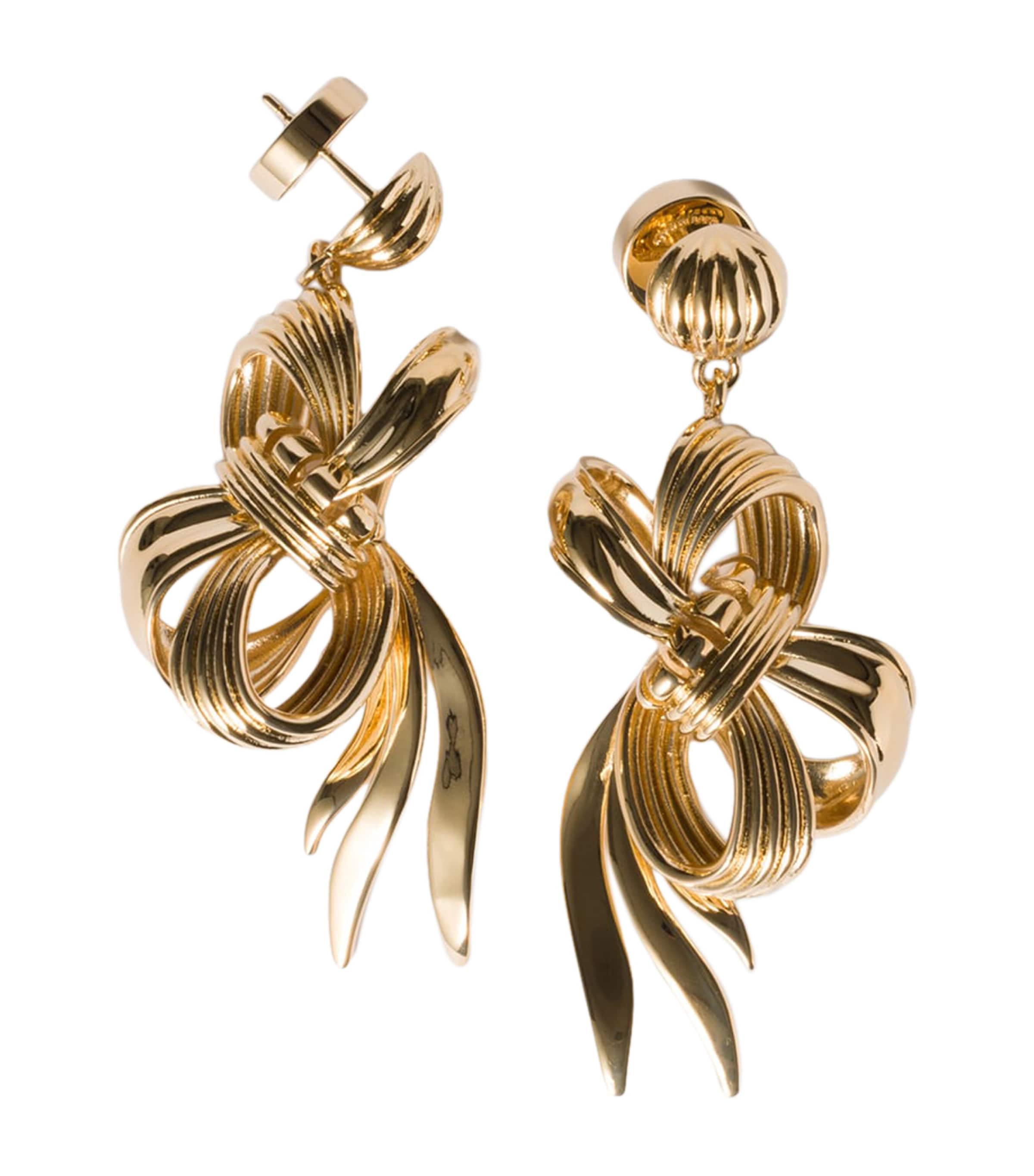 Metal Bow Earrings F0056 Image 1