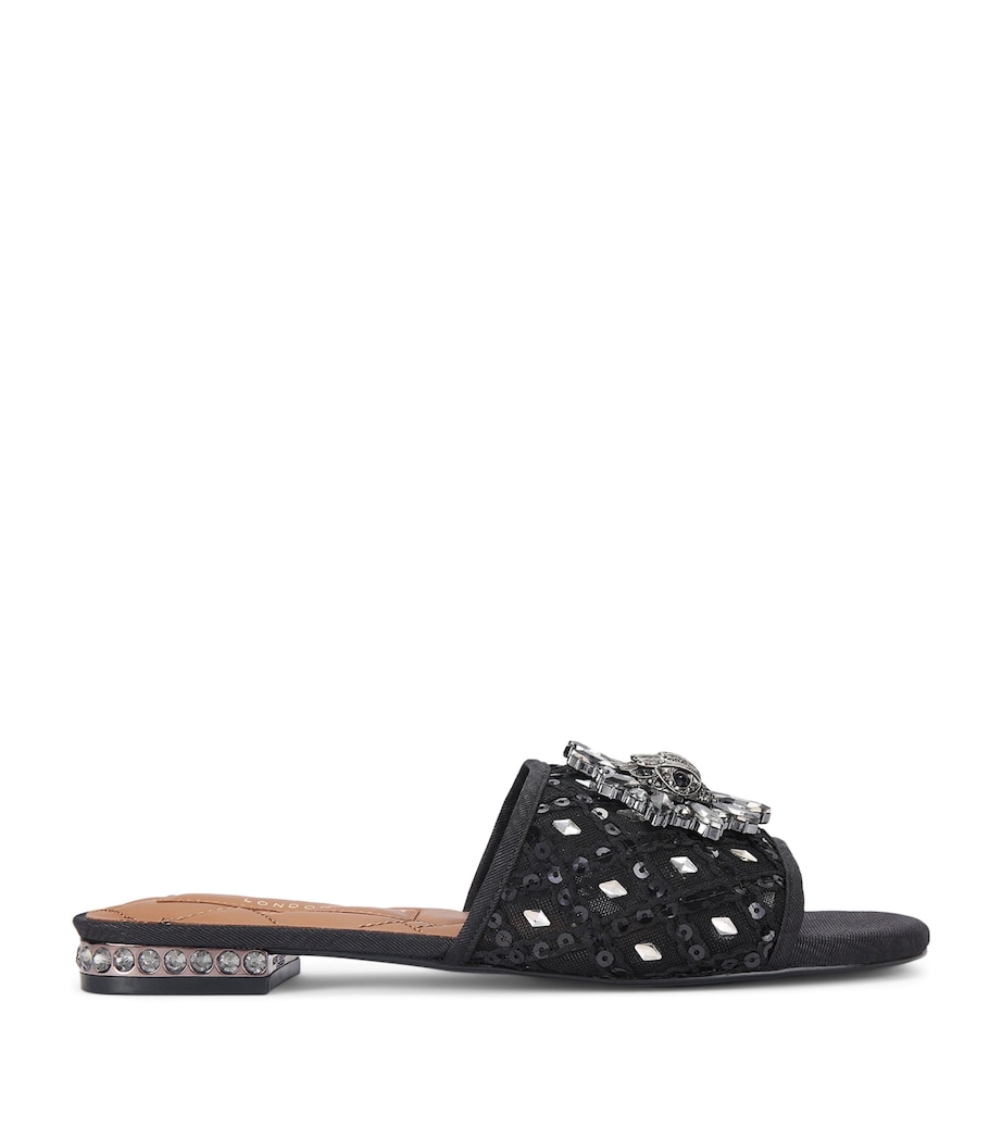 Embellished Chelsea Flat Sandals BLACK Image 1
