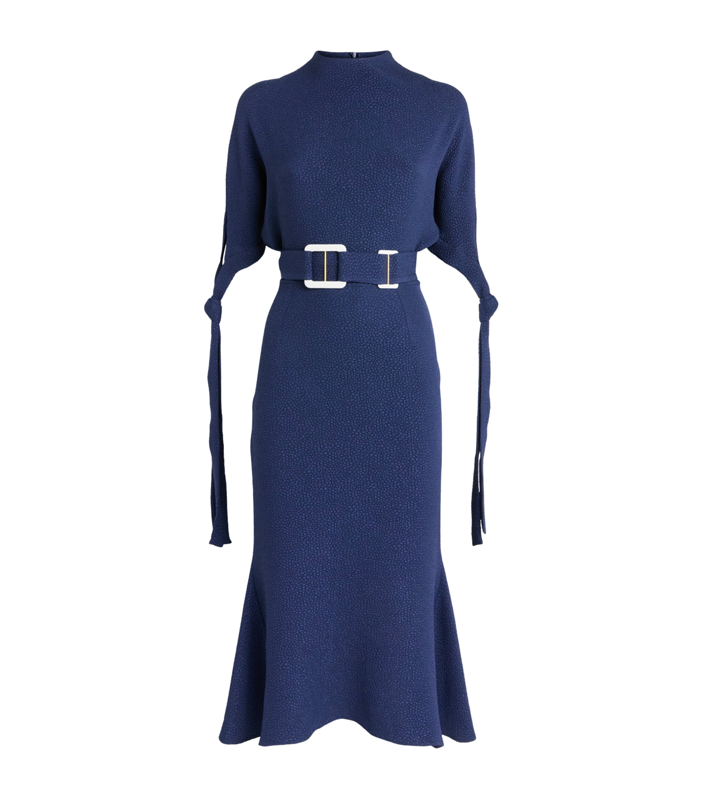 Edeline Lee Womens Belted Pedernal Midi Dress Navy Image 1