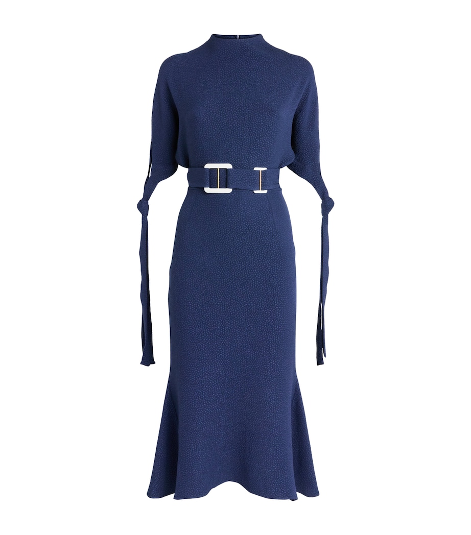 Edeline Lee Womens Belted Pedernal Midi Dress Navy Image 1