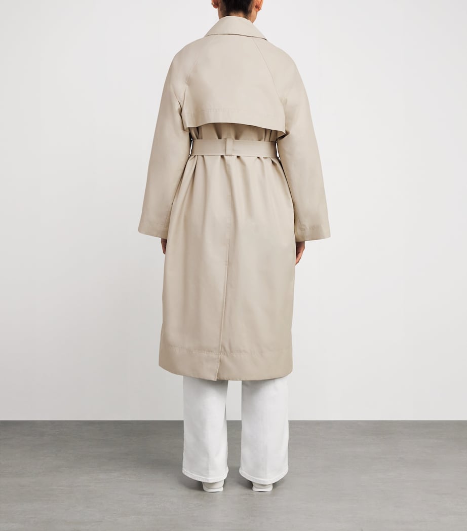 Showerproof Robyn Trench Coat MIST/HESSIAN TARTAN Image 4