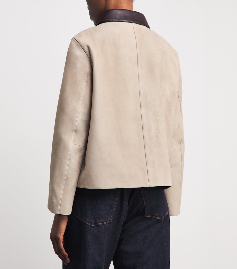 Suede Trucker Jacket E0L TAN Image 5