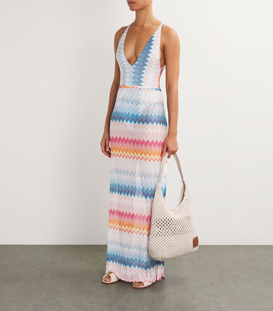 Wrap Cover-Up Maxi Skirt SM9MW  MLTI FCSA BLU Image 2