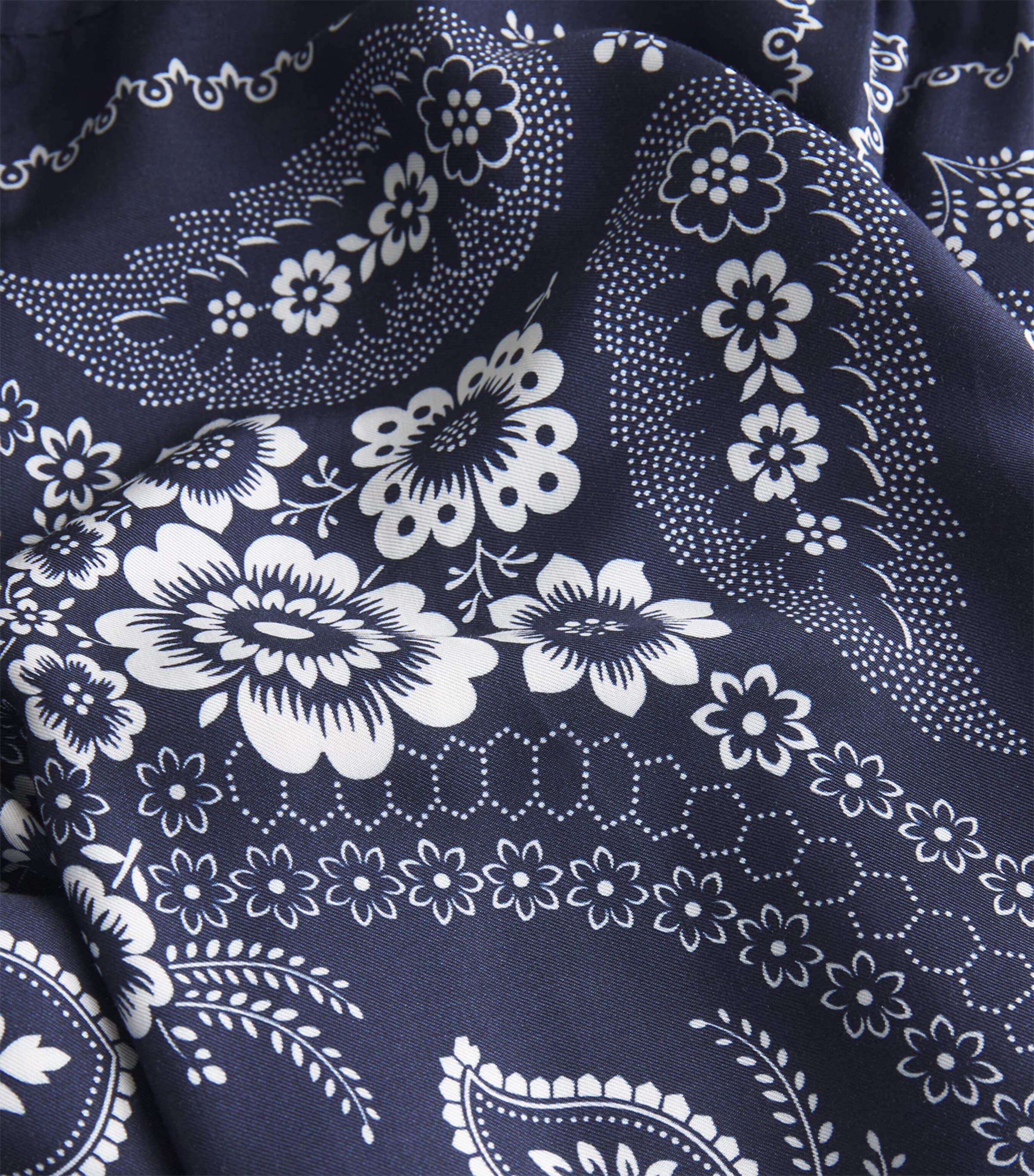 Satin Floral Wide-Leg Trousers NAVY BANDANA PRINT Image 5