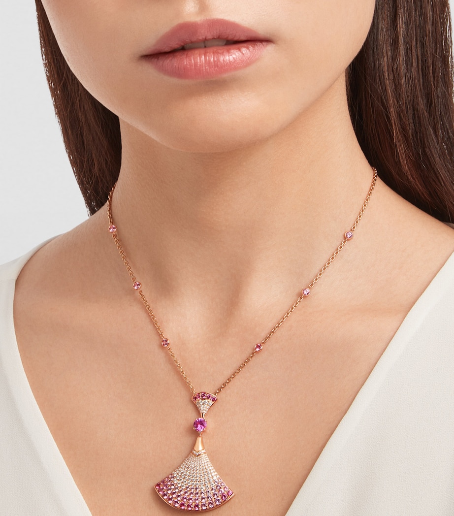 Rose Gold, Diamond, Sapphire and Ruby Divas' Dream Necklace PINK GOLD Image 4