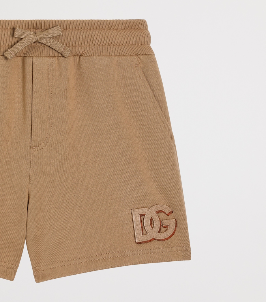 Dolce&Gabbana Kids Cotton Logo Sweatshorts (8-12+ Years) Dark Sand Image 4