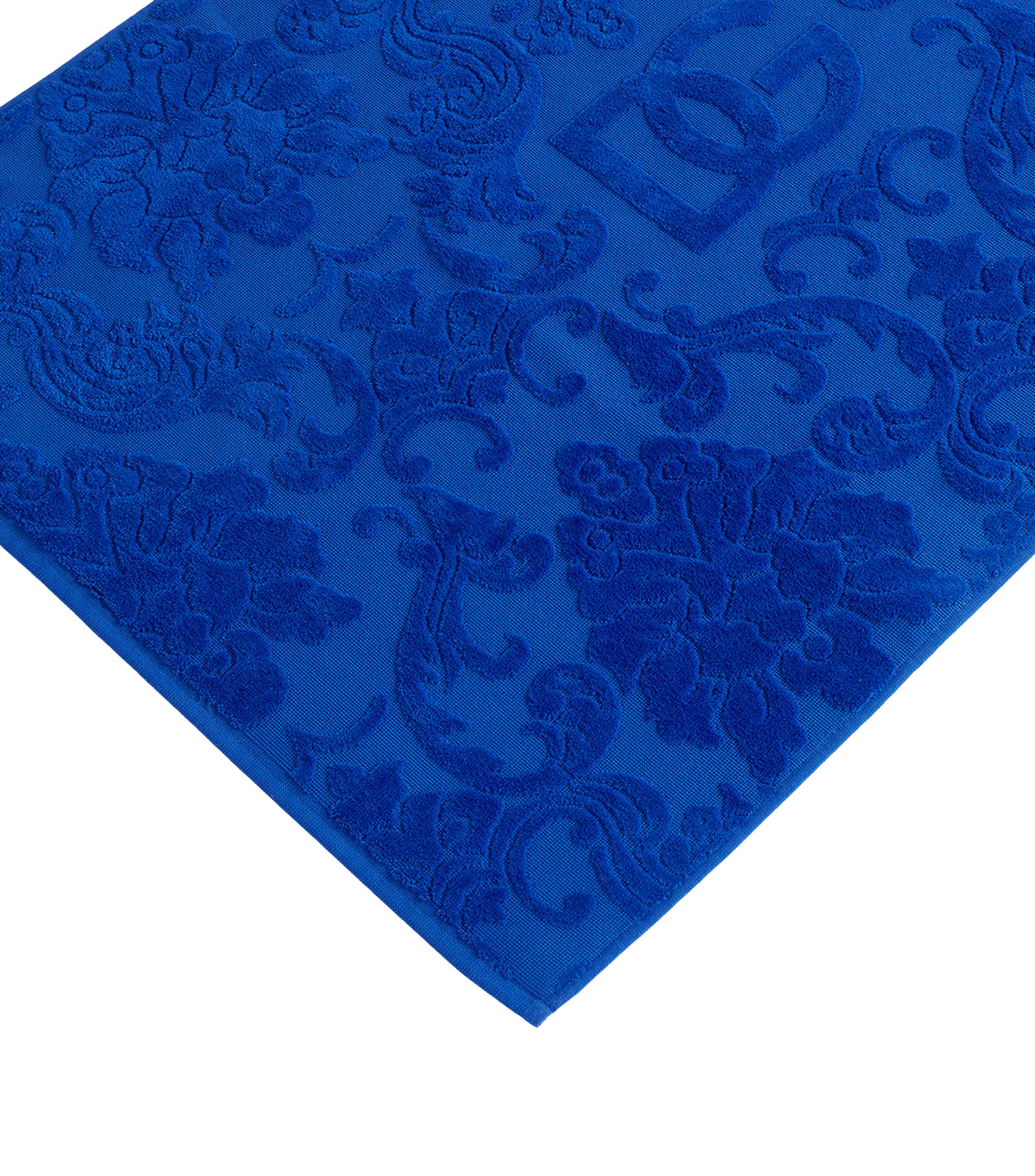 Dolce&Gabbana Casa Logo Bath Mat (87cm x 54cm) Blu Image 3