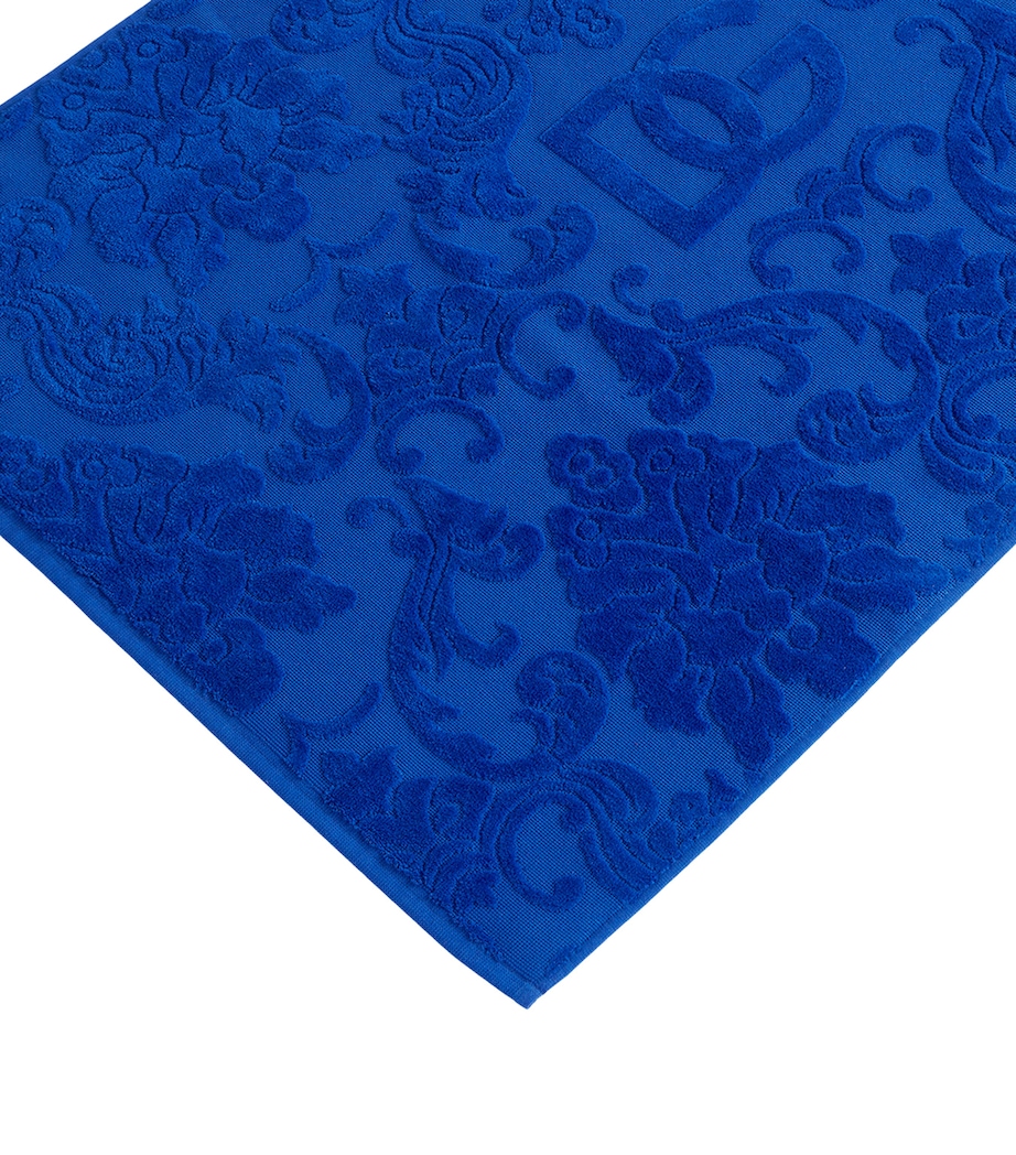 Dolce&Gabbana Casa Logo Bath Mat (87cm x 54cm) Blu Image 3