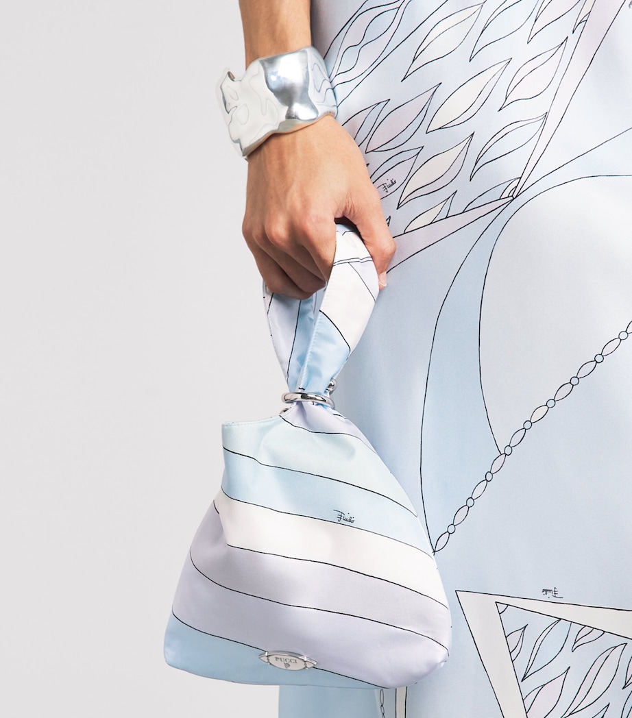 PUCCI Silk Iride Top-Handle Bag Light Blue Image 2