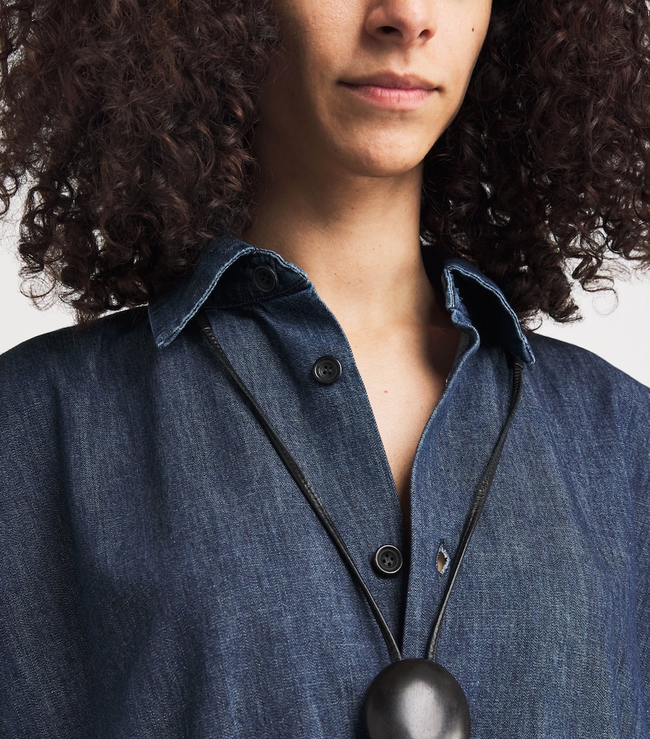 Denim Side-Seam Midi Dress JEANDARK Image 4