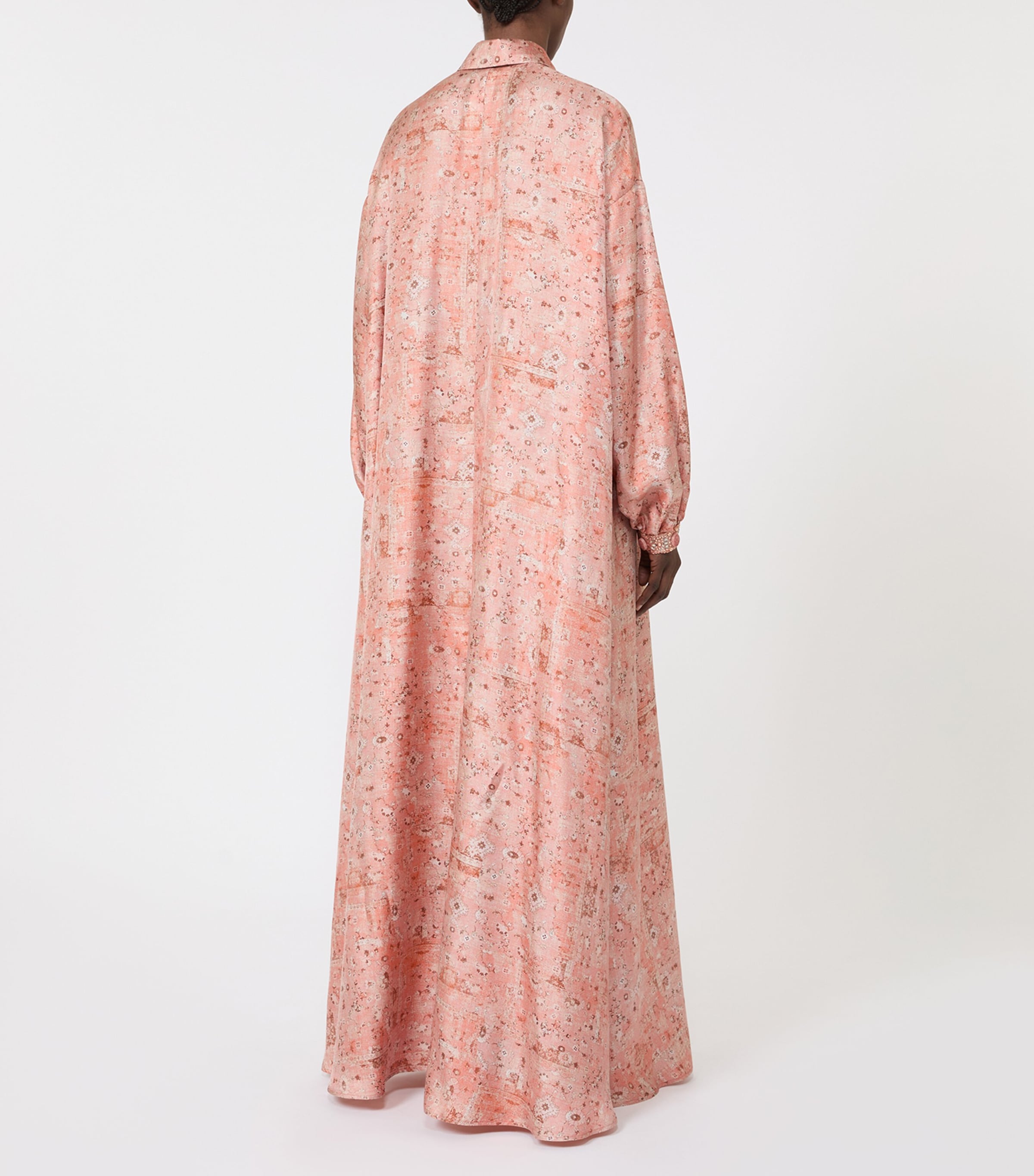 Printed Maxi Shirt Dress CORAL Image 3