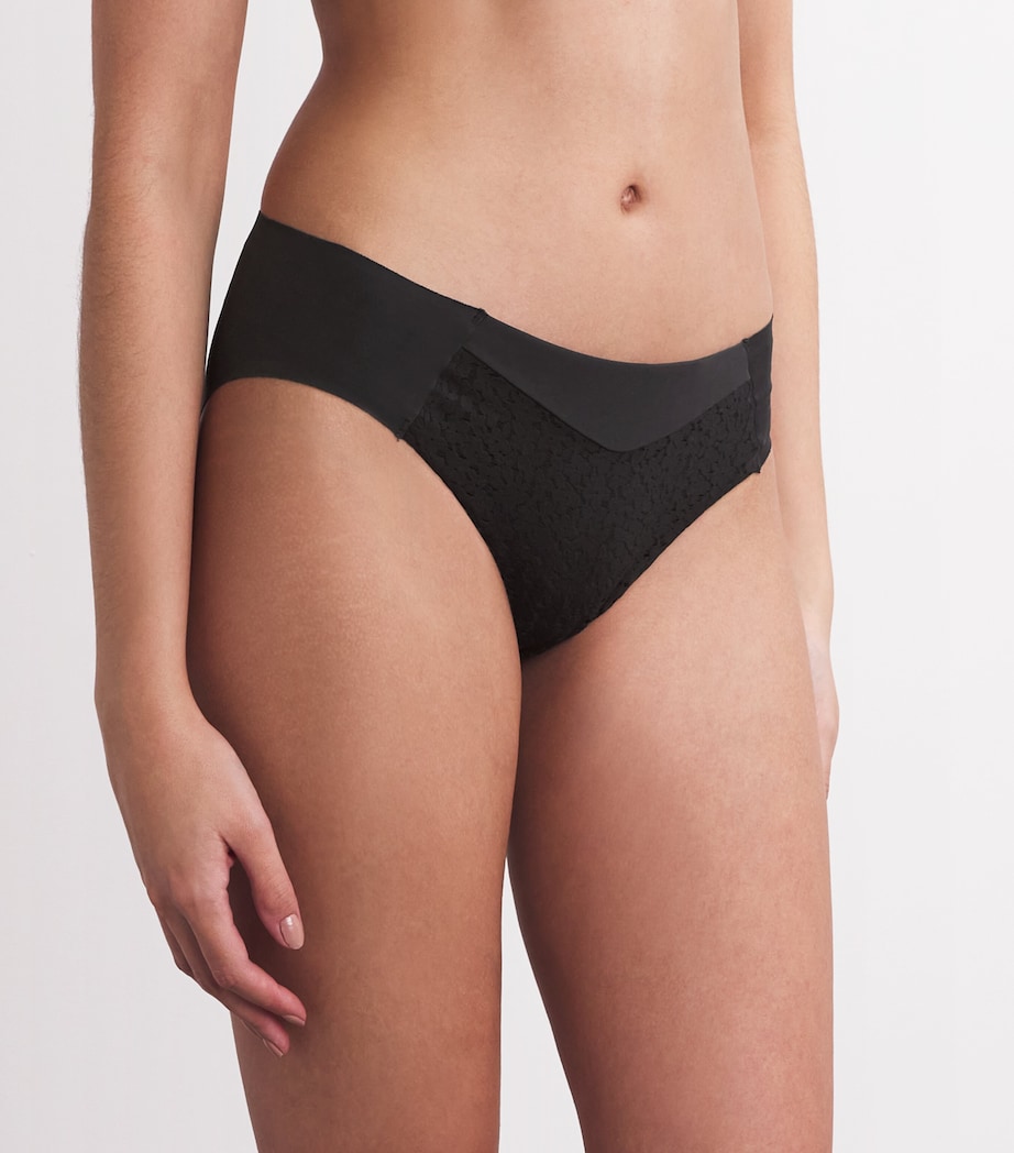 Lace-Detail Norah Briefs 011 BLACK Image 2