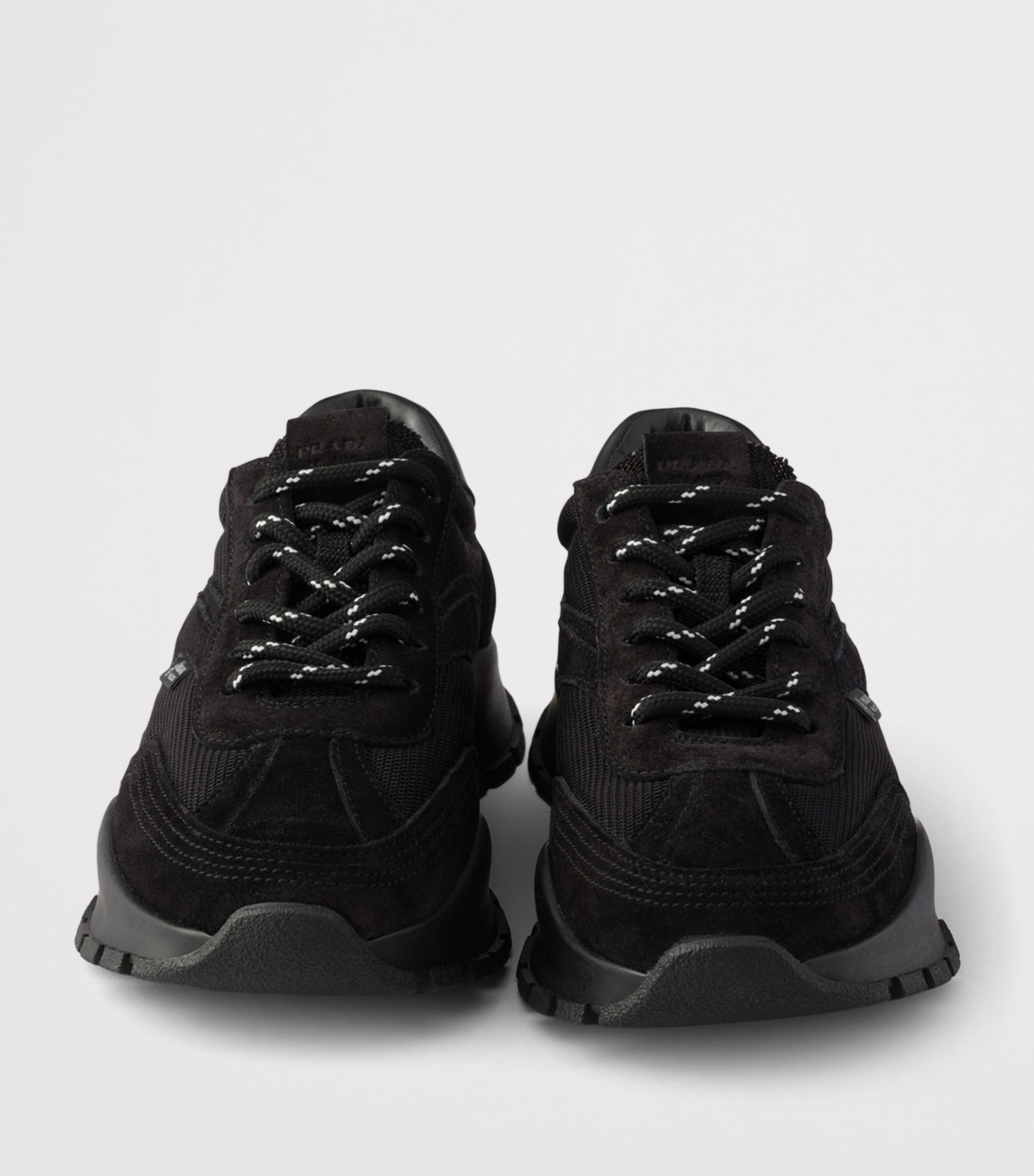 Prada Mesh and Suede Sneakers Black Image 5