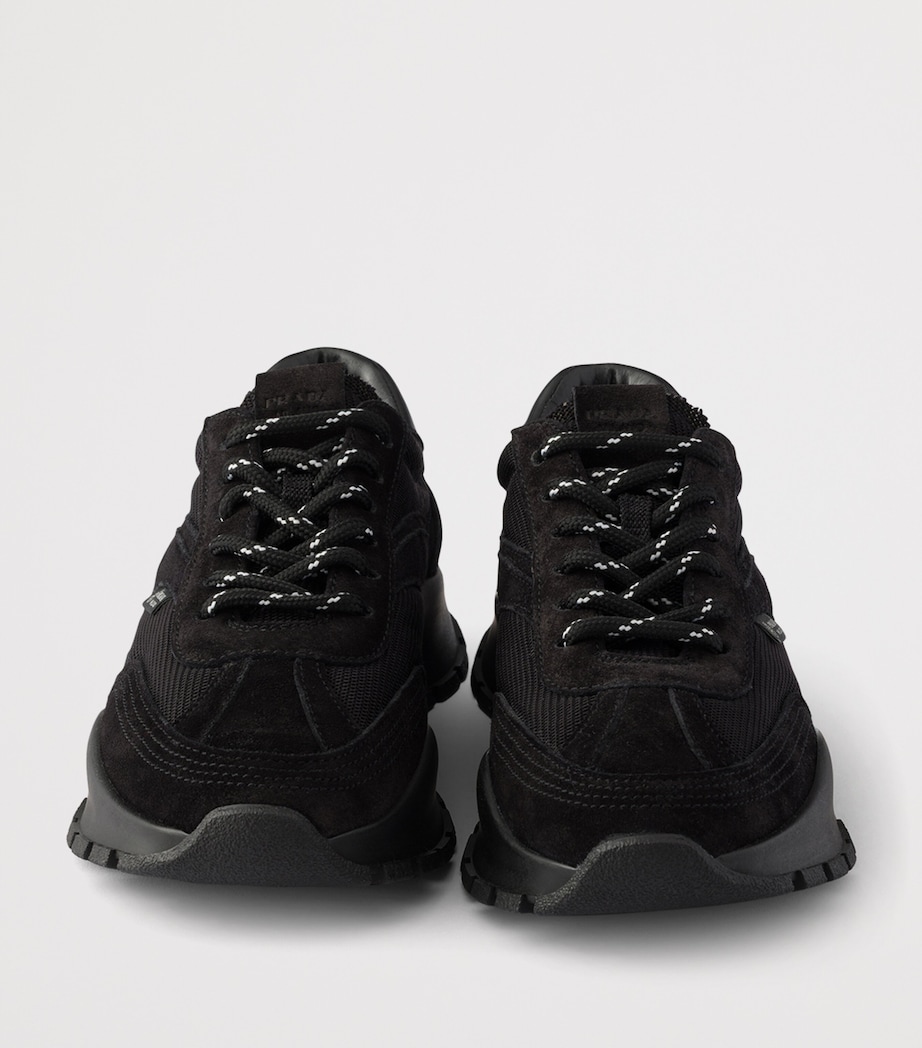 Prada Mesh and Suede Sneakers Black Image 5