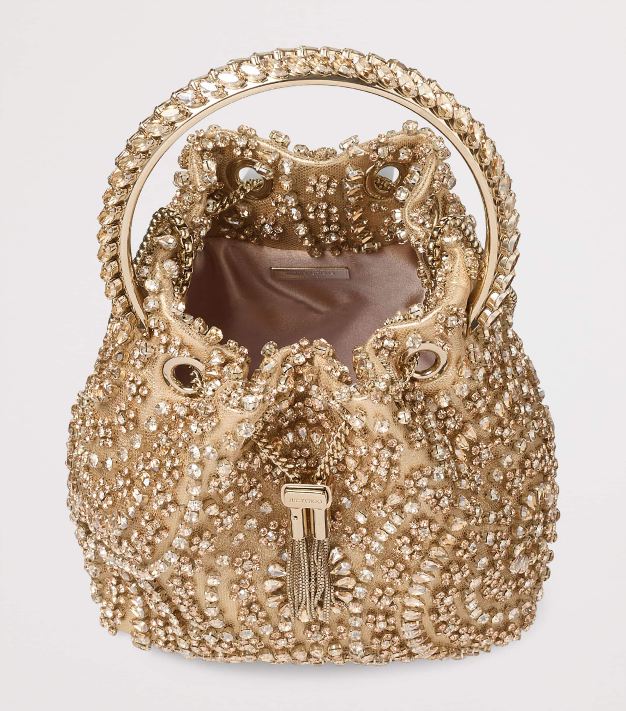 Embellished Bon Bon Top-Handle Bag GOLD MIX/CRYSTAL Image 6