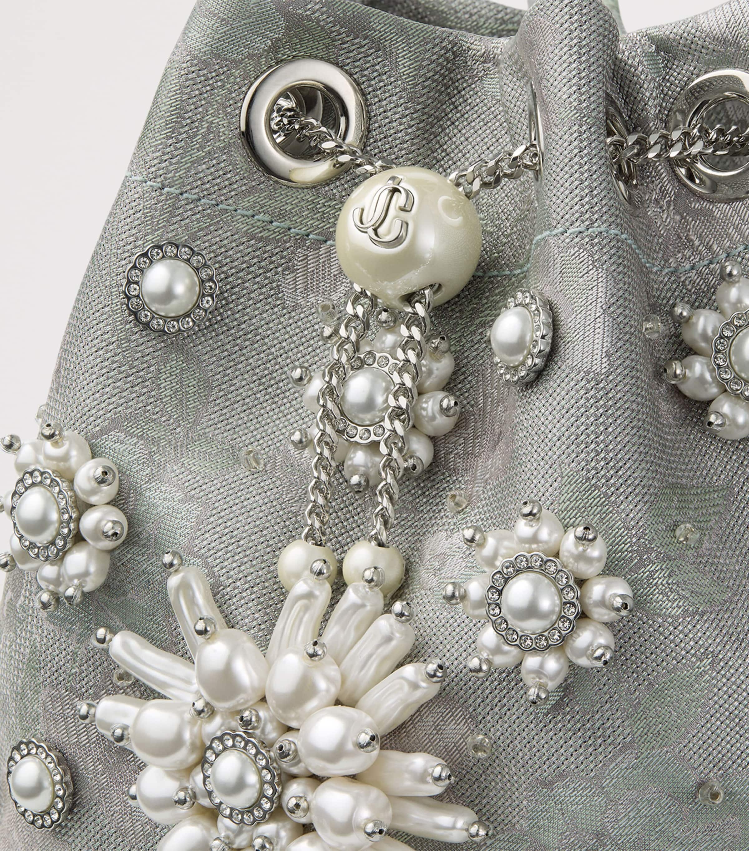 Jimmy Choo Green Beaded Bon Bon Top-Handle Bag | Harrods JP