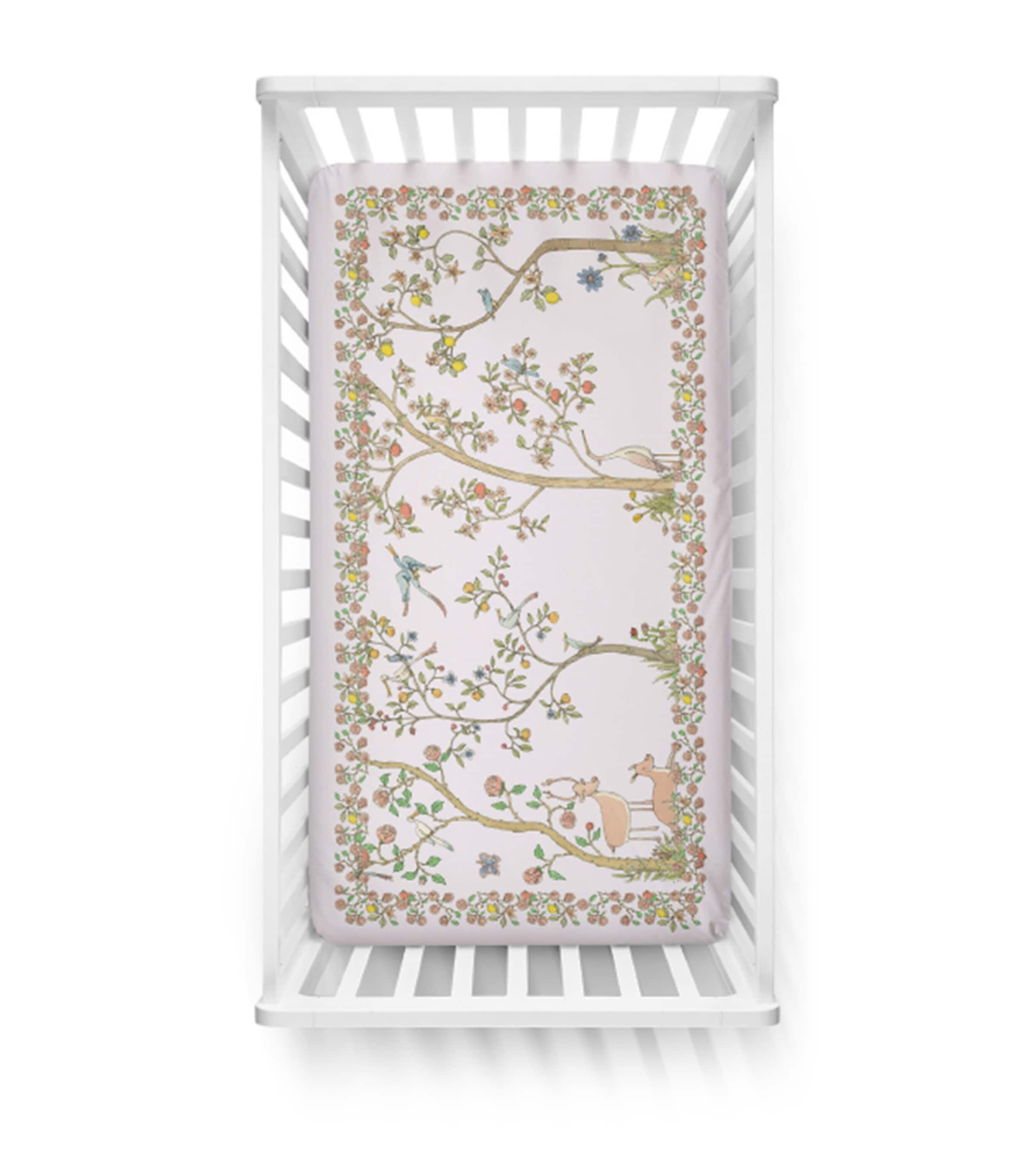 Atelier Choux Cotton Bloom Fitted Sheet In White