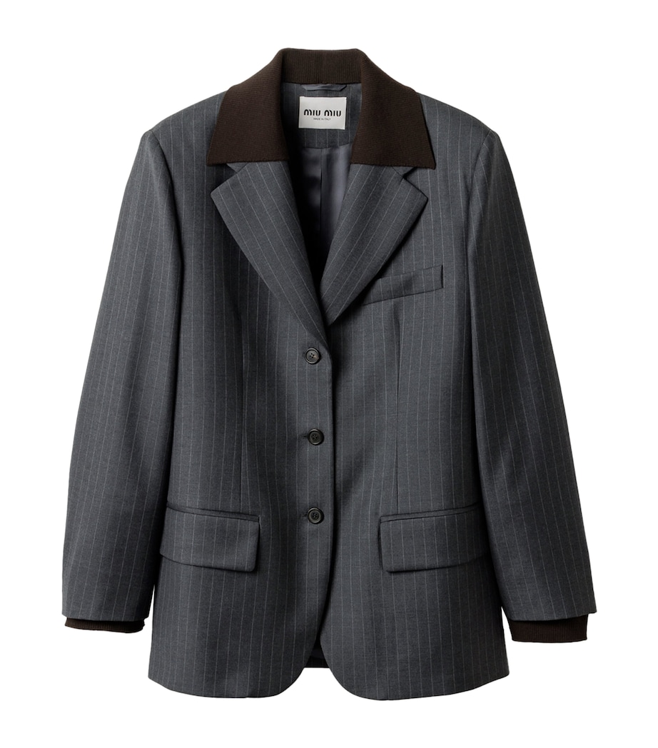 Wool Pinstripe Blazer F0480 Image 1