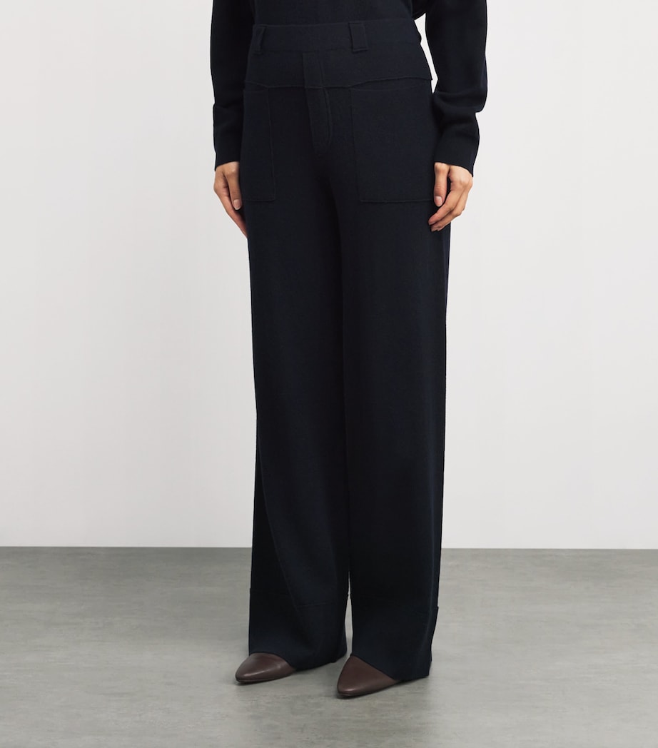 Wool-Cashmere Straight Trousers 14/14 NAVY Image 3