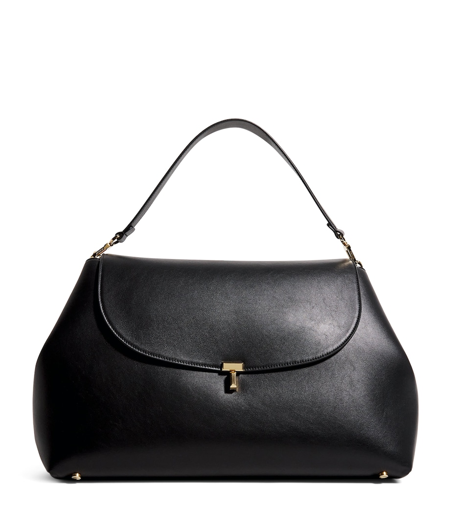 Calfskin T-Lock Satchel Bag 001 BLACK Image 1