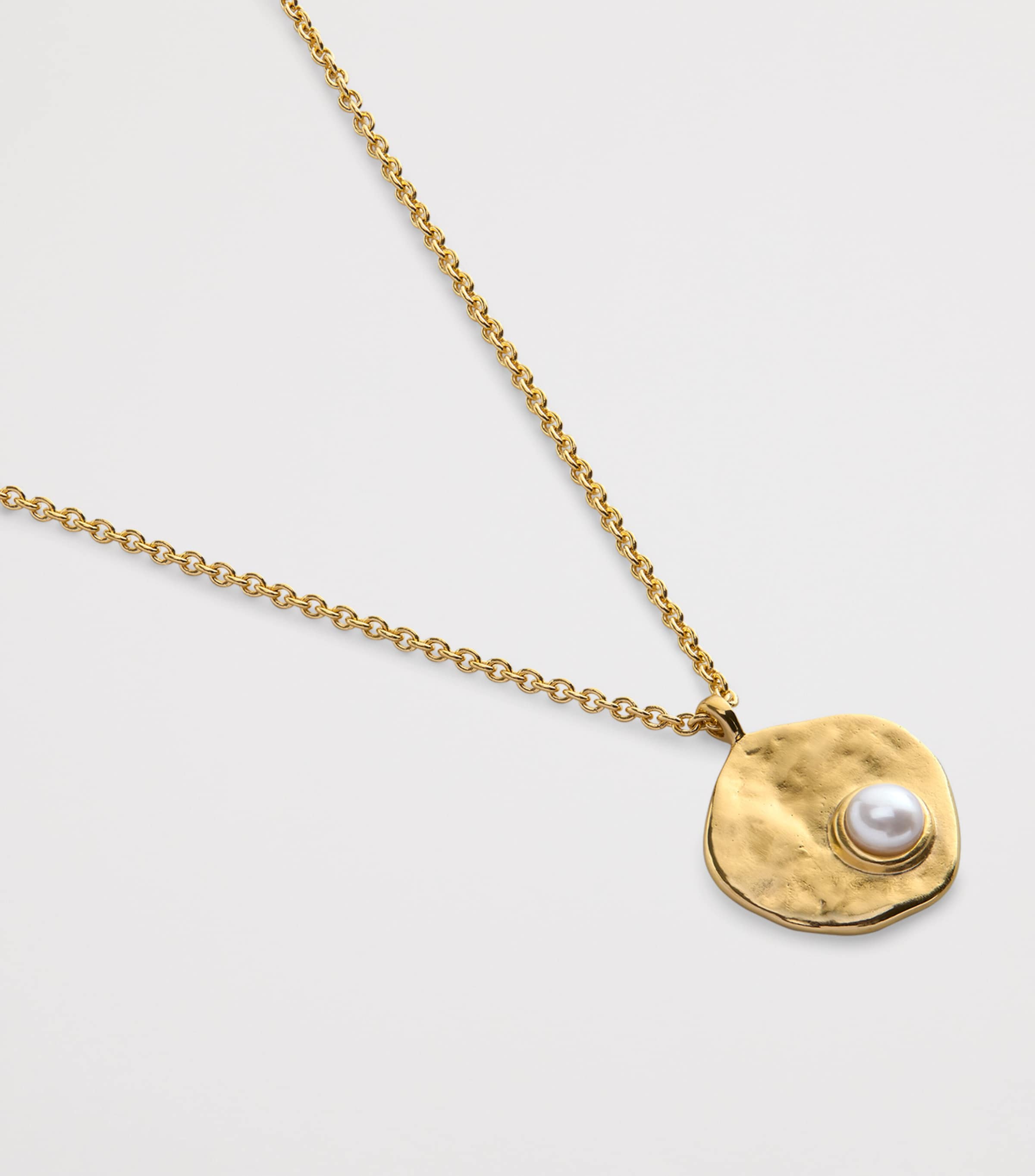 Monica Vinader Gold Vermeil and Pearl Capri Disc Necklace | Harrods UK