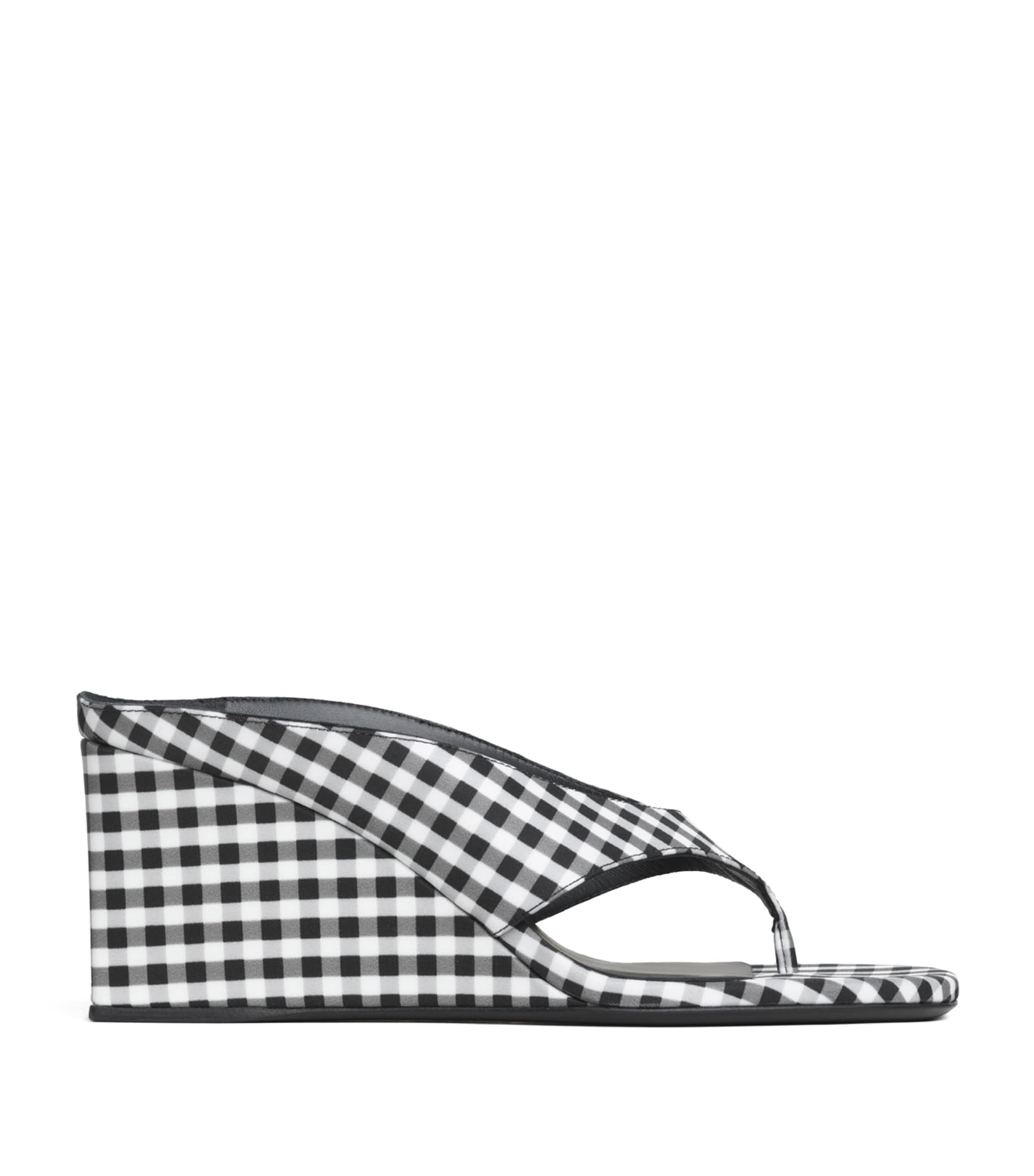 Alaïa Vichy Print Cube Sandals 75 Black/white Image 1