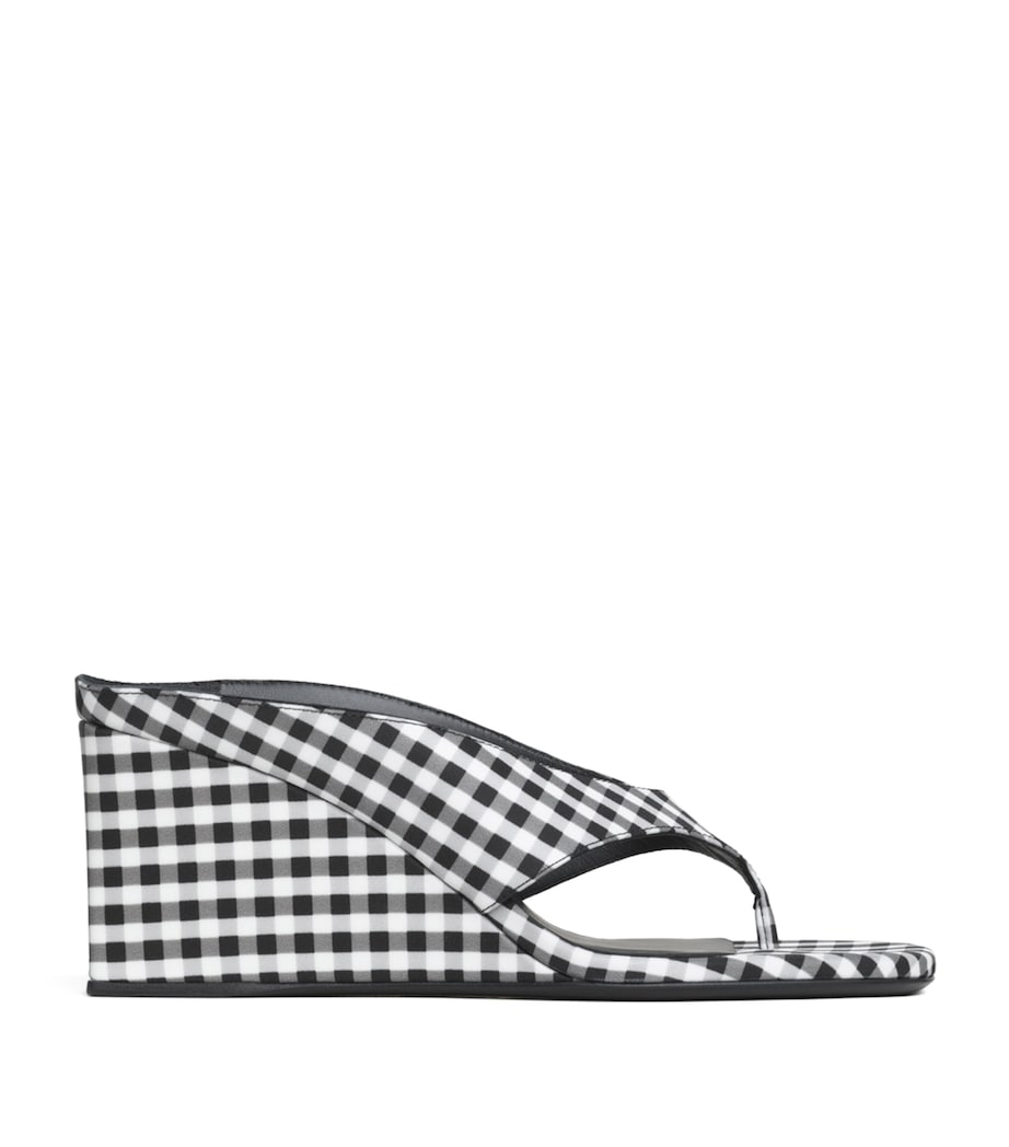 Alaïa Vichy Print Cube Sandals 75 Black/white Image 1