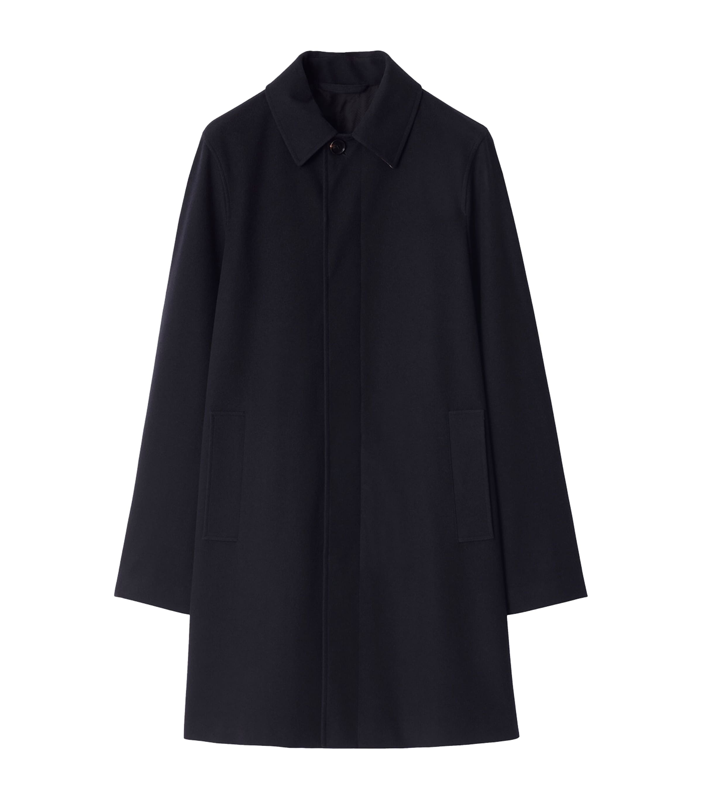 Burberry Mens Cashmere Mid-Length Car Coat Navy Image 1