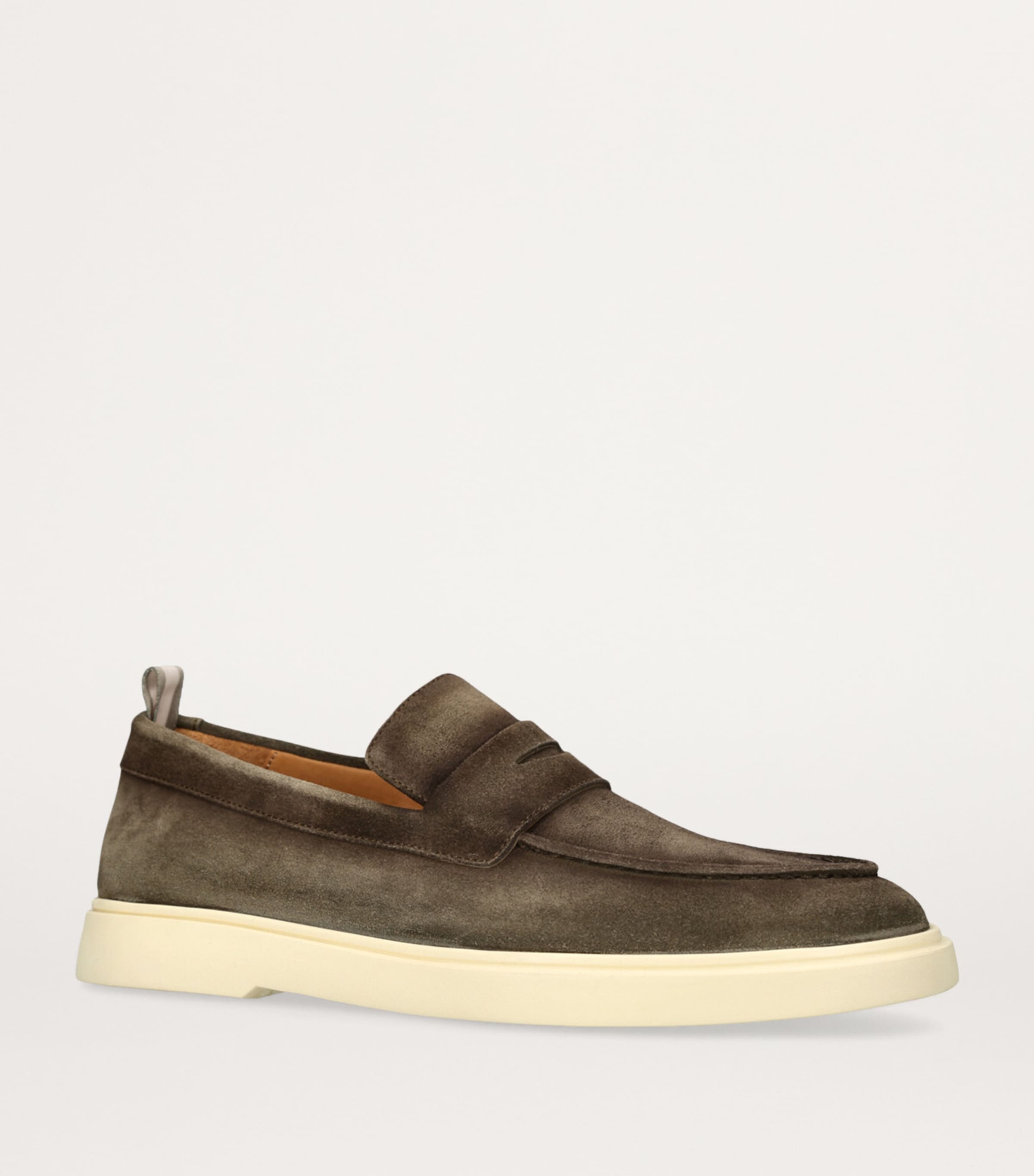 Officine Creative Suede Bones Penny Loafers Khaki Image 3