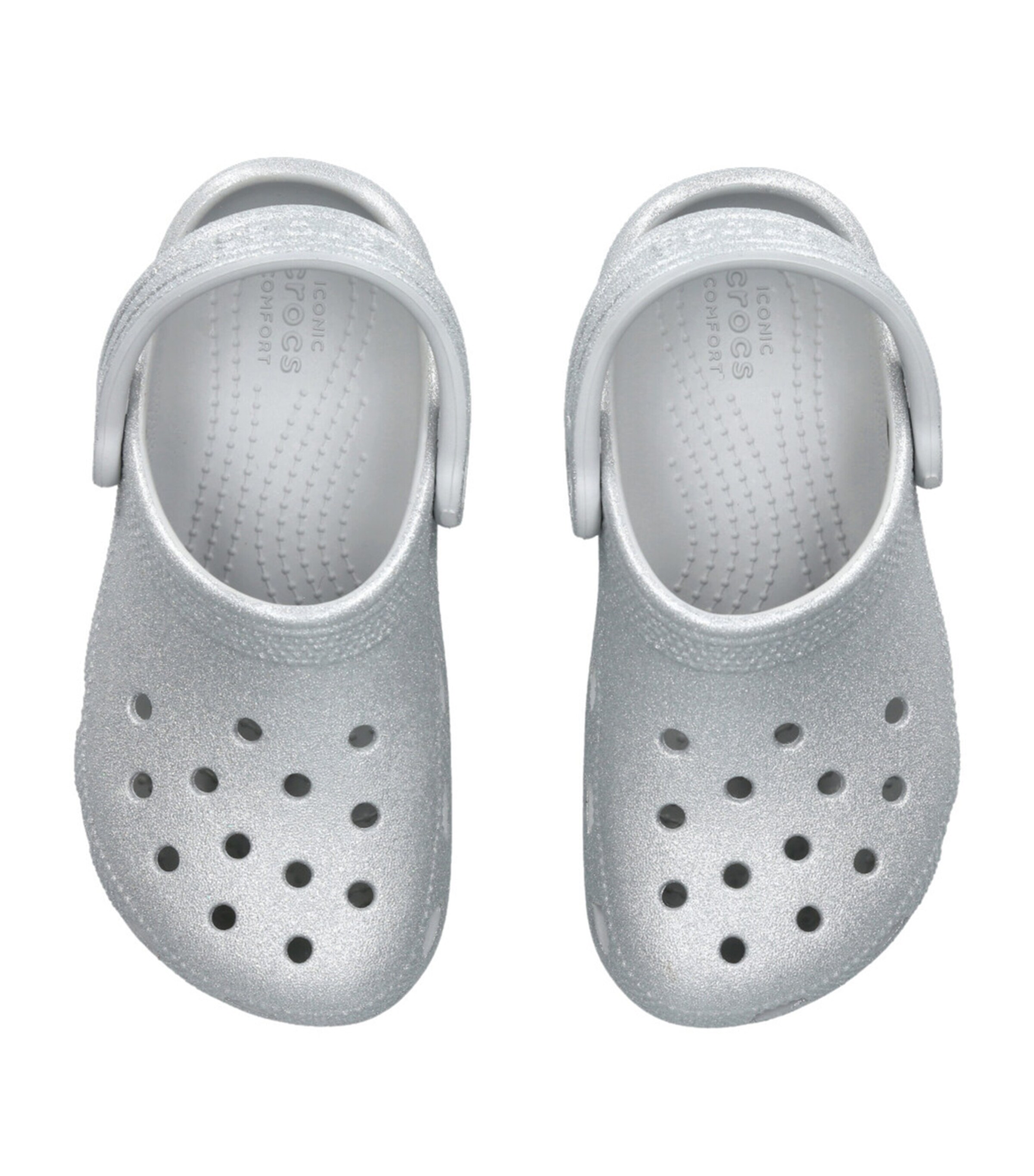 CROCS KIDS Classic Glitter Clogs Silver Image 4