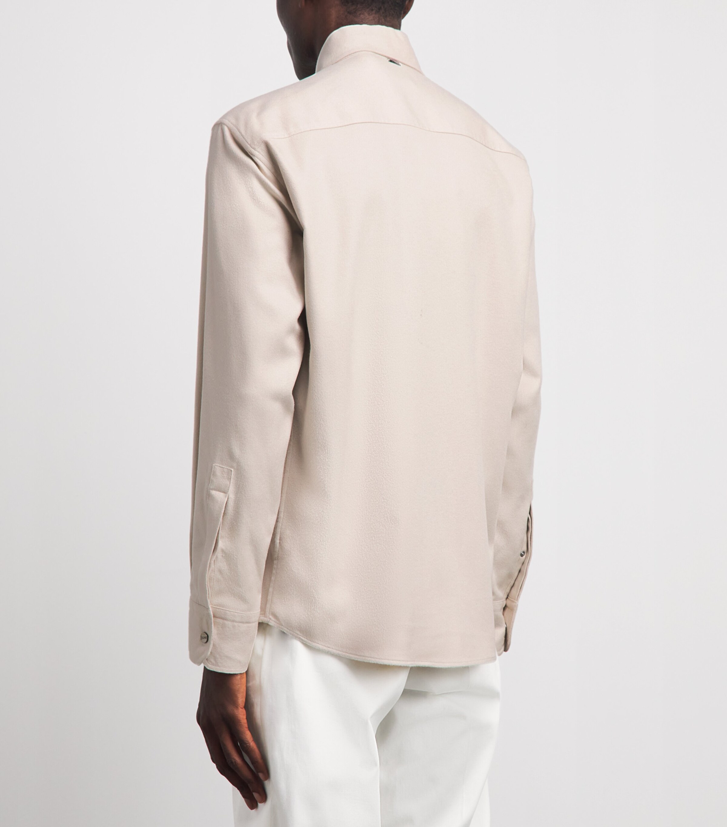 Herno Mens Silk-Cashmere Shirt Chantilly Image 5